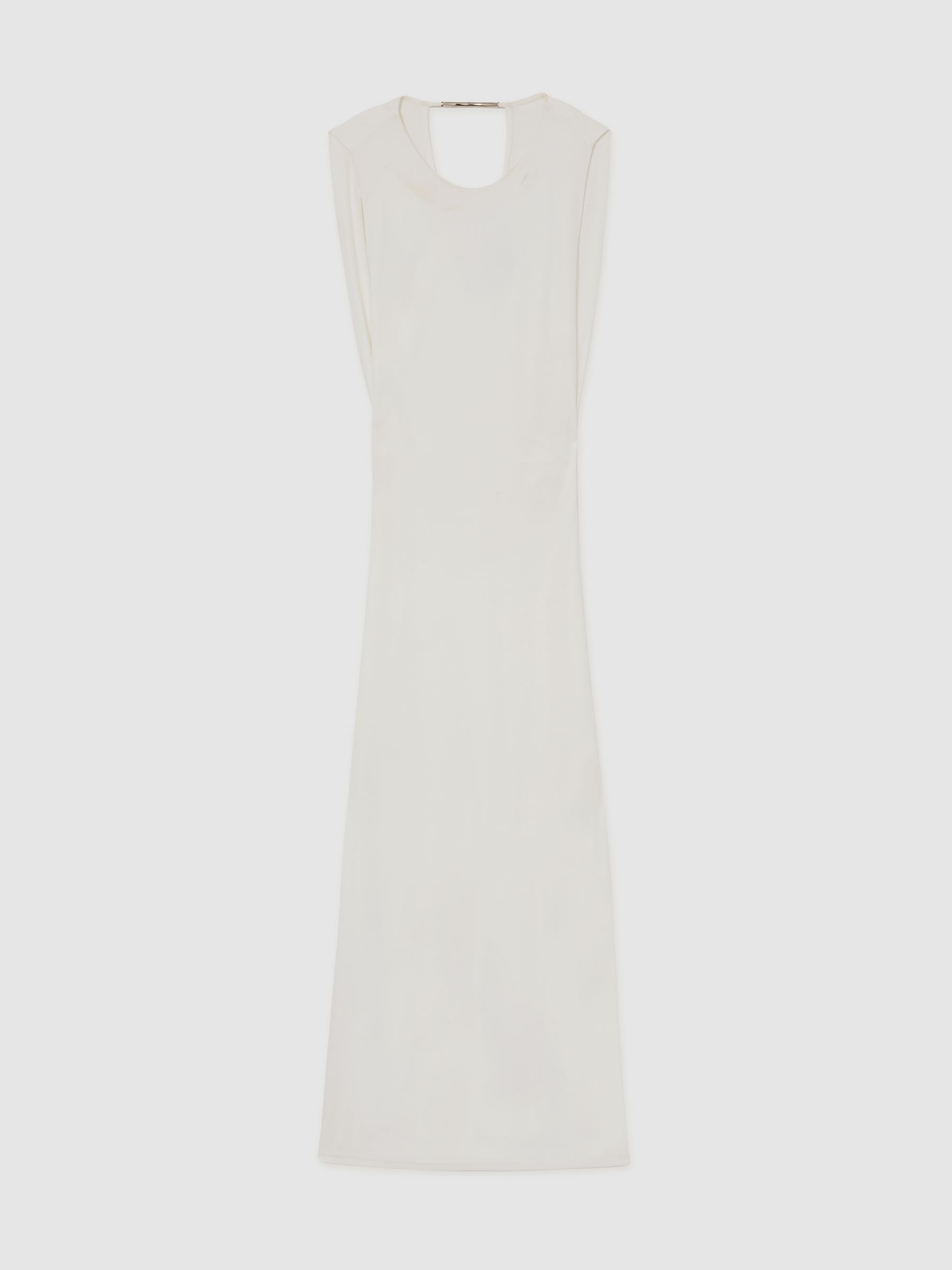 Jersey Draped Bodycon Maxi Dress in Ivory - Image 2 of 6