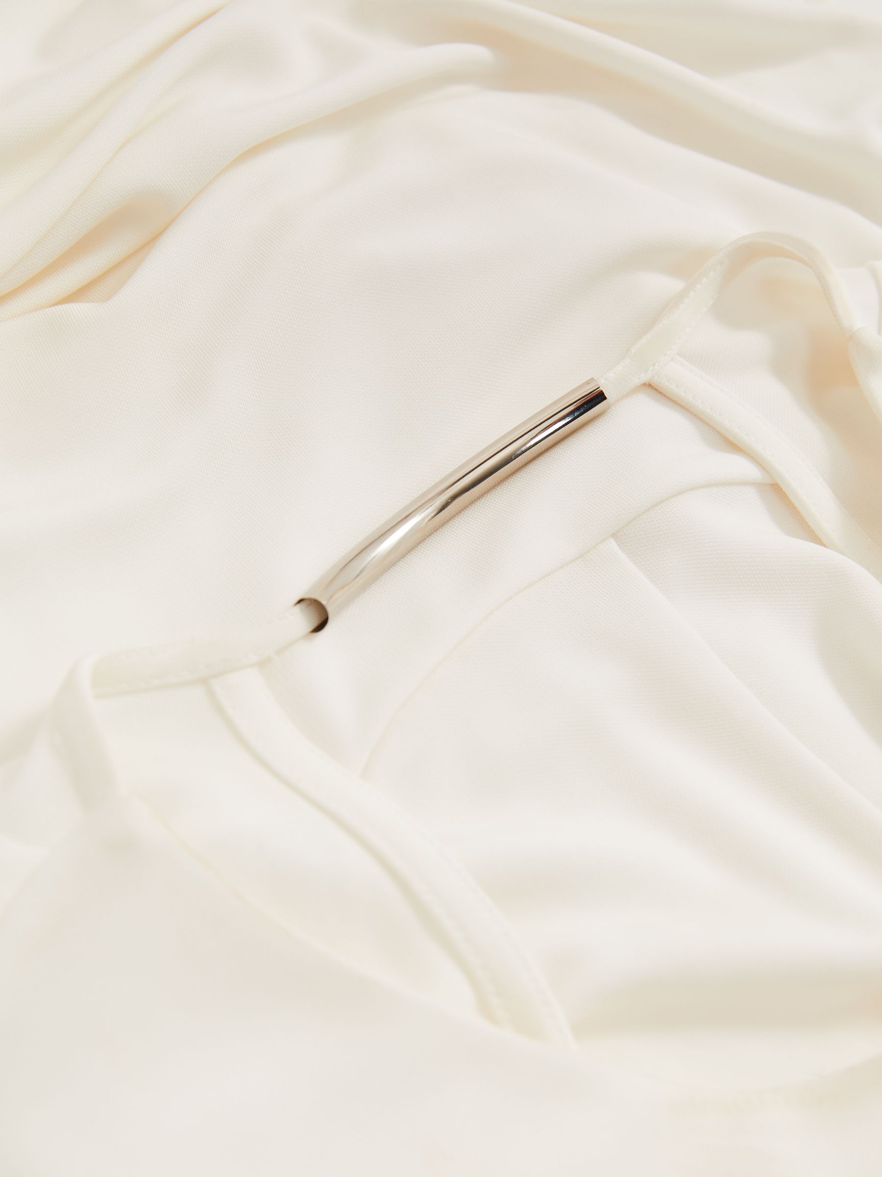 Jersey Draped Bodycon Maxi Dress in Ivory - Image 6 of 6