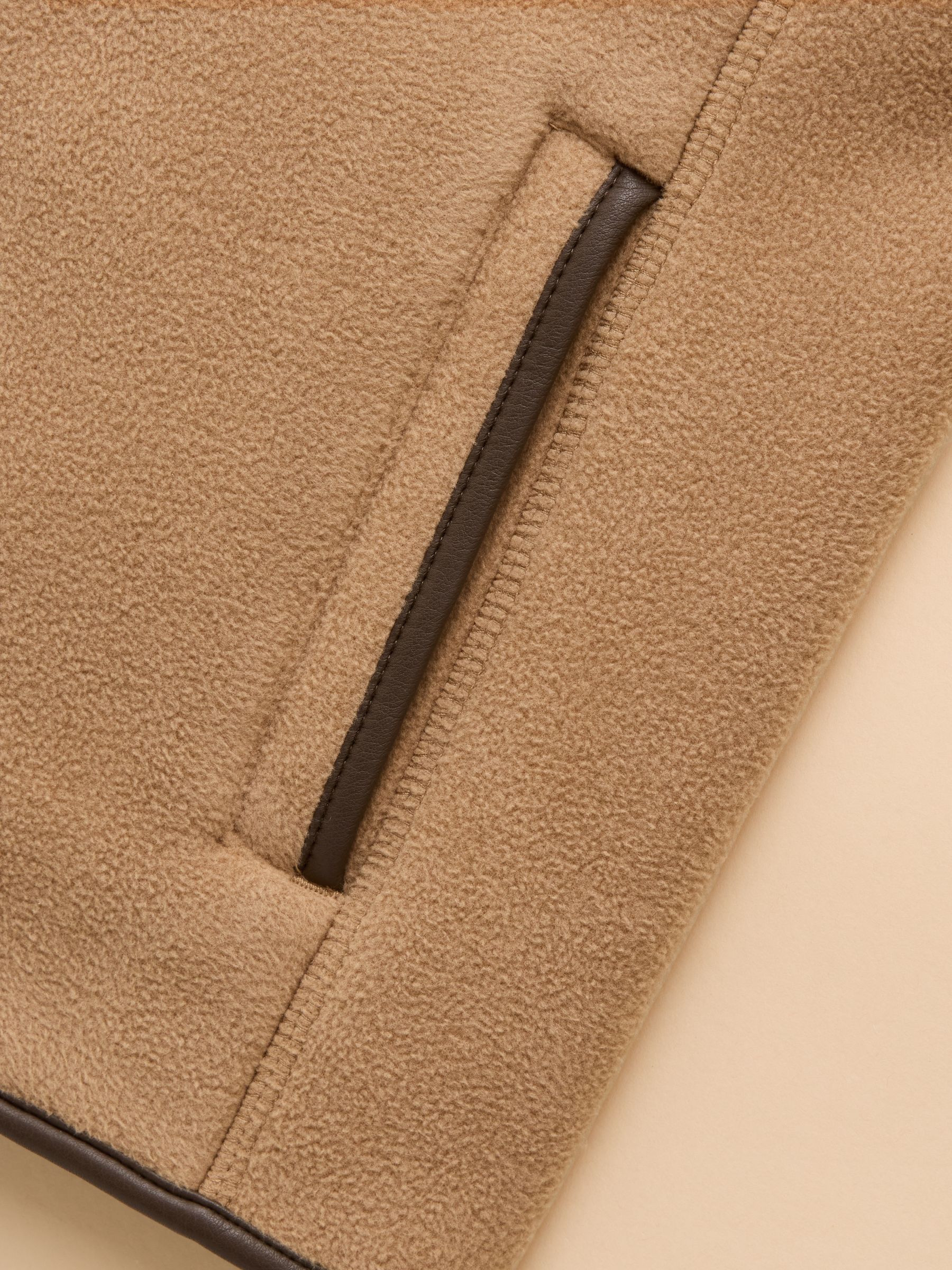 Kids' Heritage Brown Fleece Gilet - Image 4 of 6