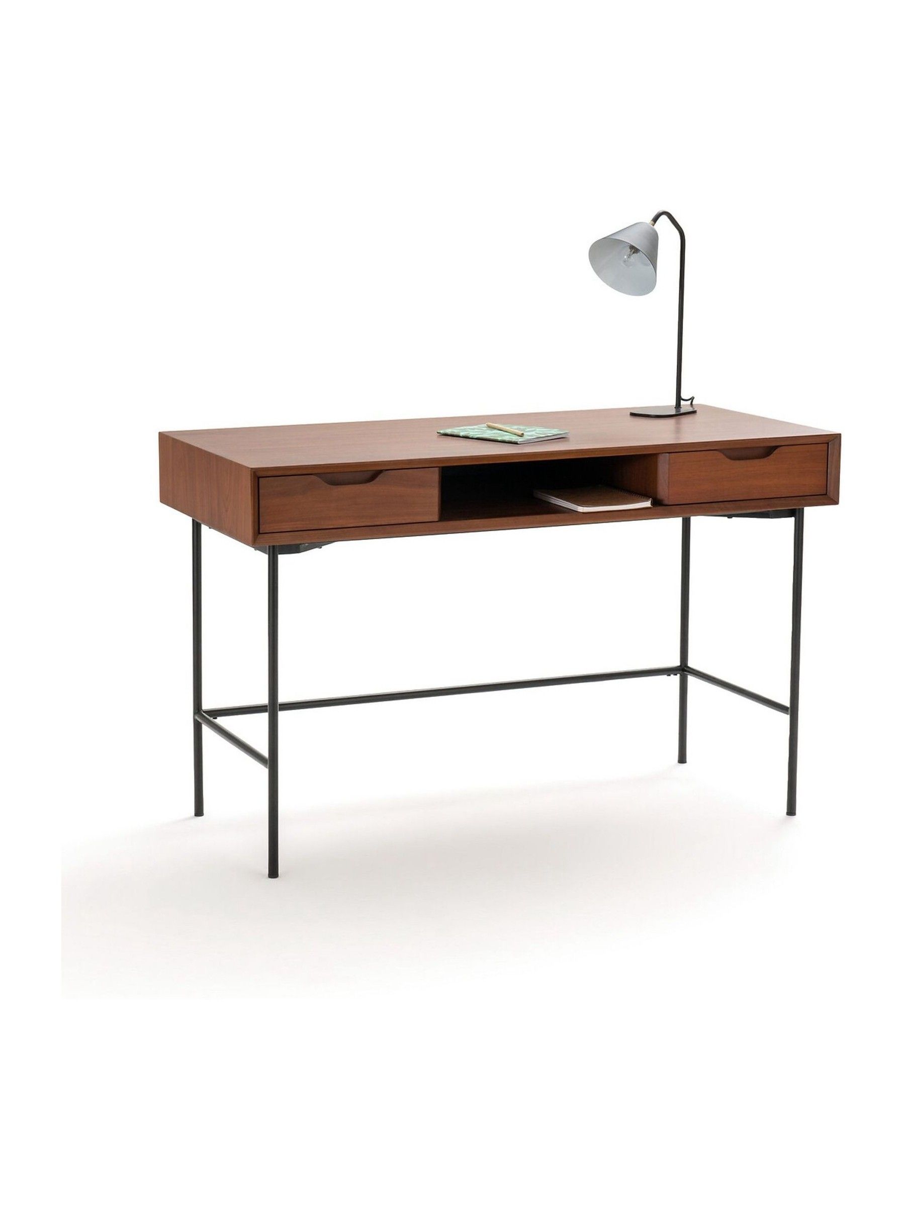La Redoute Intérieurs Walnut Noyeto Wood & Metal Desk - Image 2 of 4