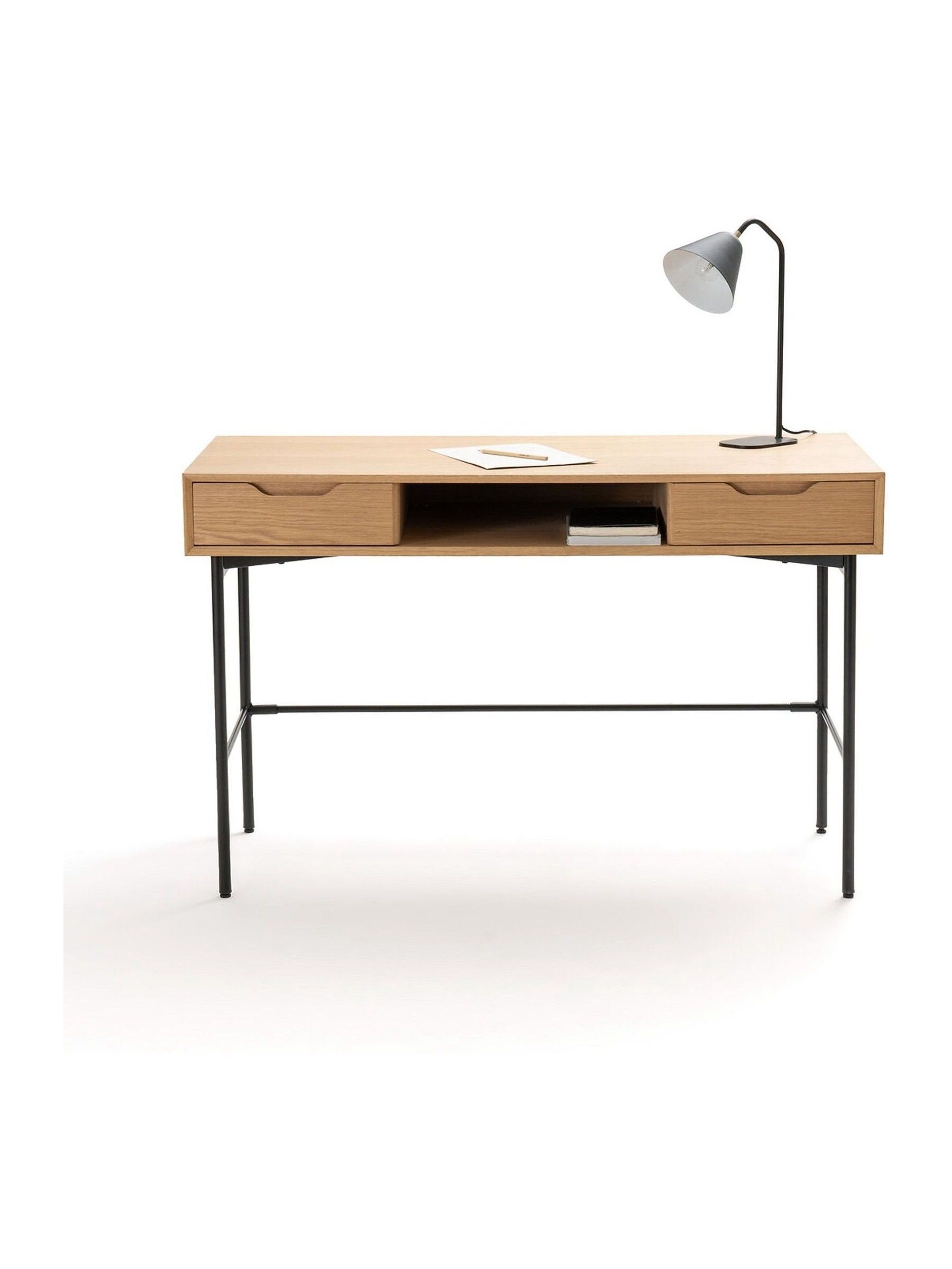 La Redoute Intérieurs Oak Noyeto Wood & Metal Desk - Image 1 of 4 La Redoute Intérieurs Oak Noyeto Wood & Metal Desk - Image 1 of 4