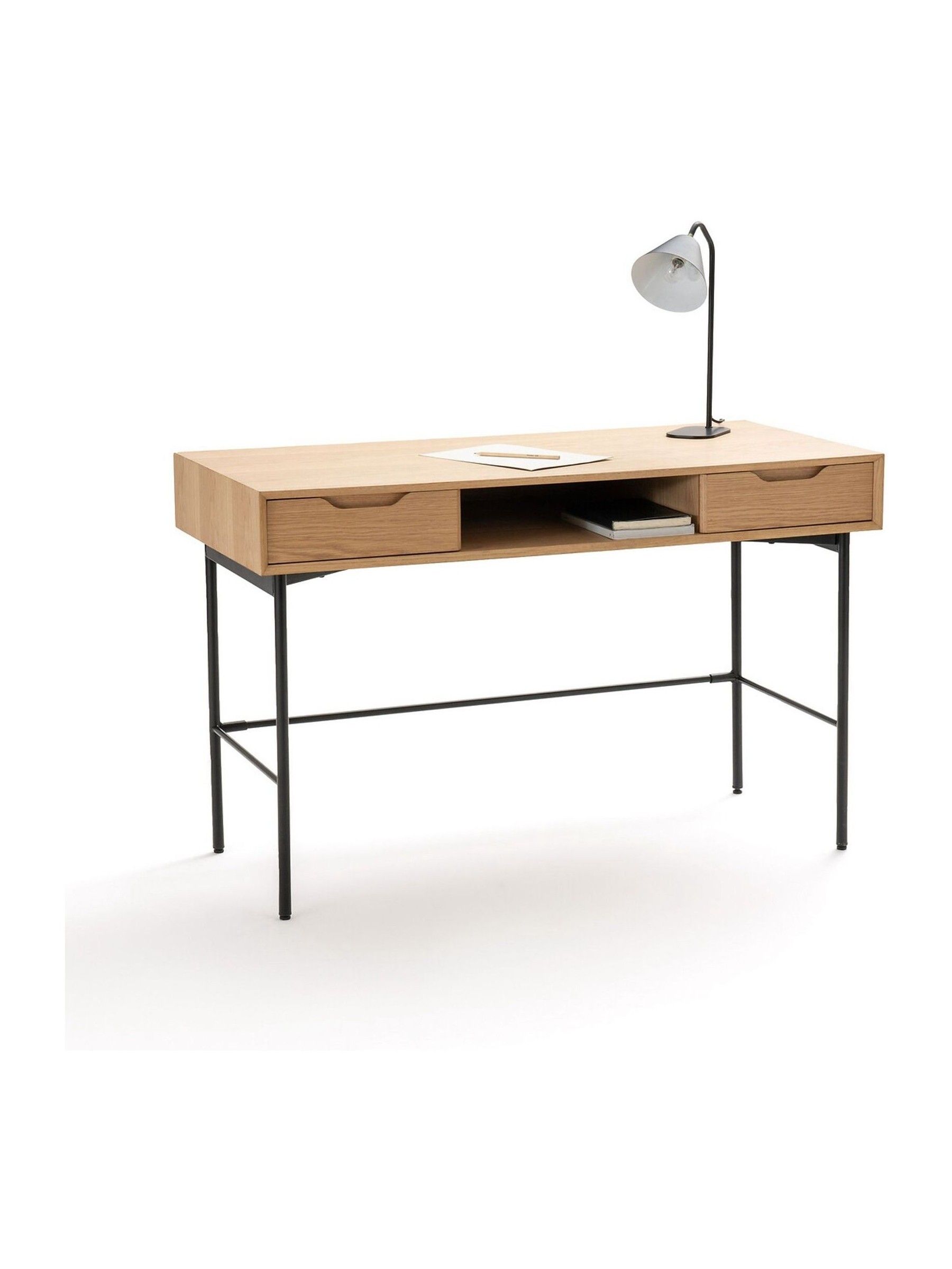 La Redoute Intérieurs Oak Noyeto Wood & Metal Desk - Image 2 of 4 La Redoute Intérieurs Oak Noyeto Wood & Metal Desk - Image 2 of 4
