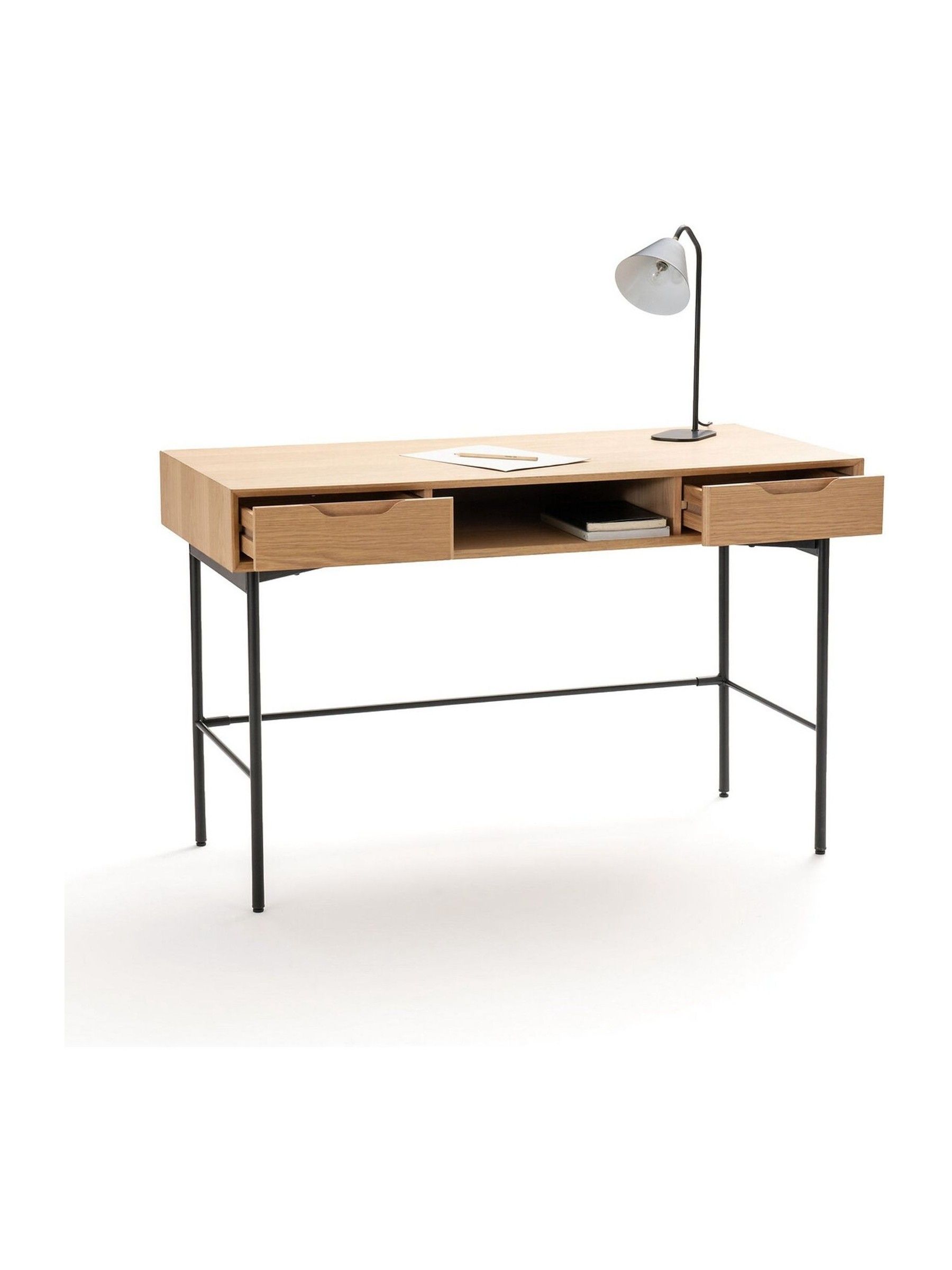 La Redoute Intérieurs Oak Noyeto Wood & Metal Desk - Image 3 of 4