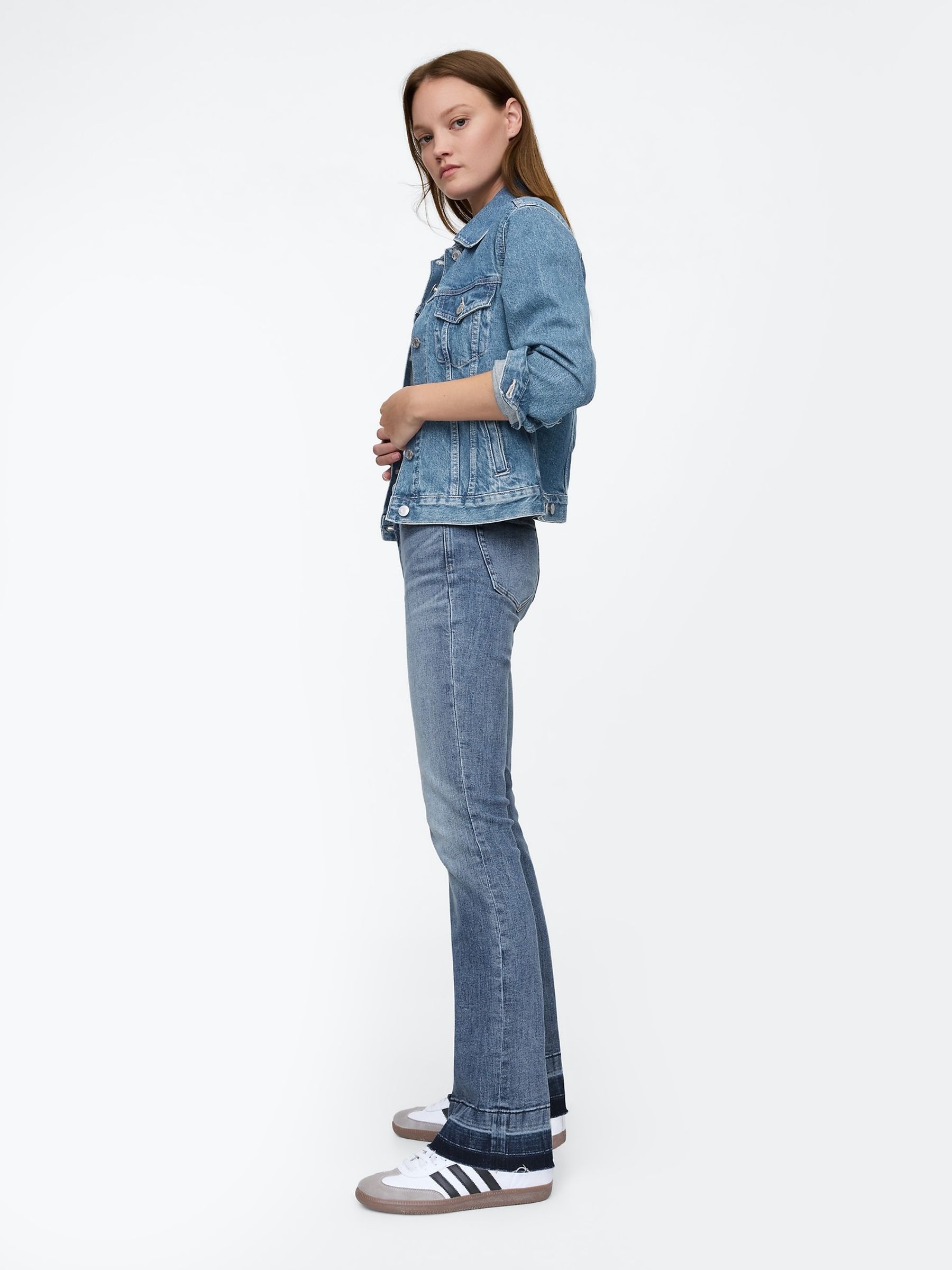 Blue Mid Rise Stretch Flared Bootcut Jeans - Image 2 of 5