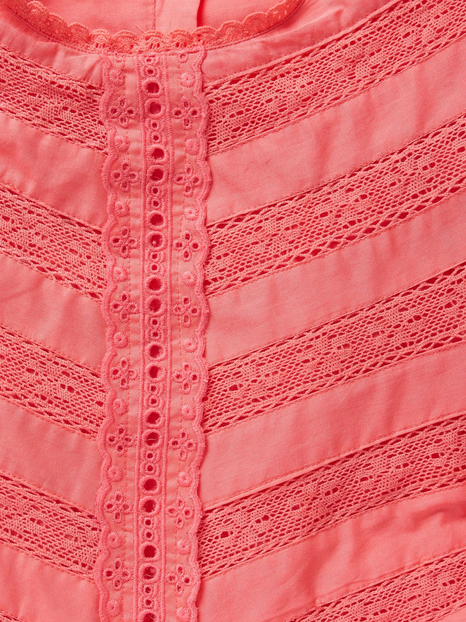 Orange Cotton Lace Tiered Ruffle Dress (4-13yrs) - Image 4 of 4