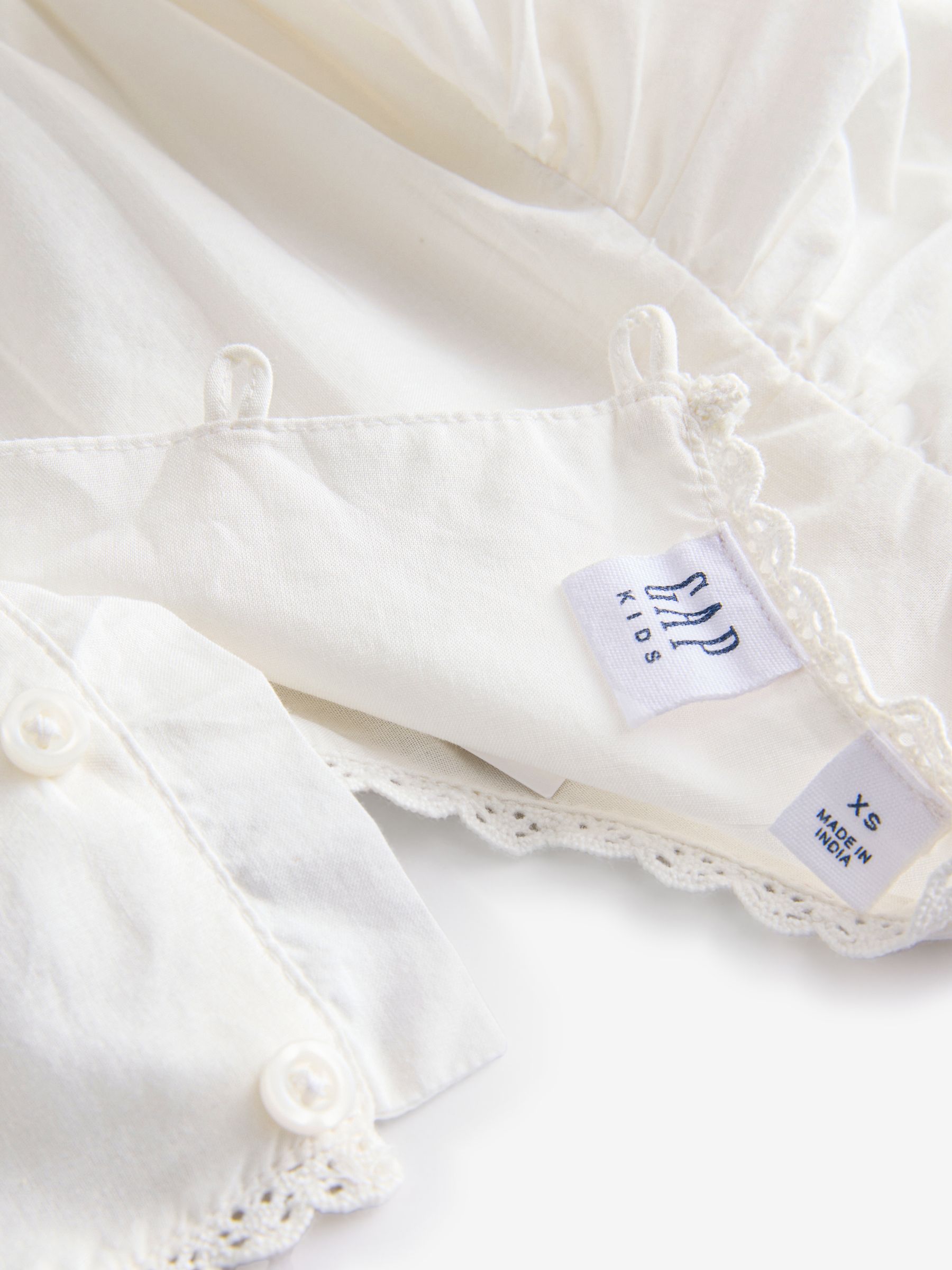 Off White Cotton Lace Tiered Ruffle Dress (4-13yrs) - Image 6 of 6