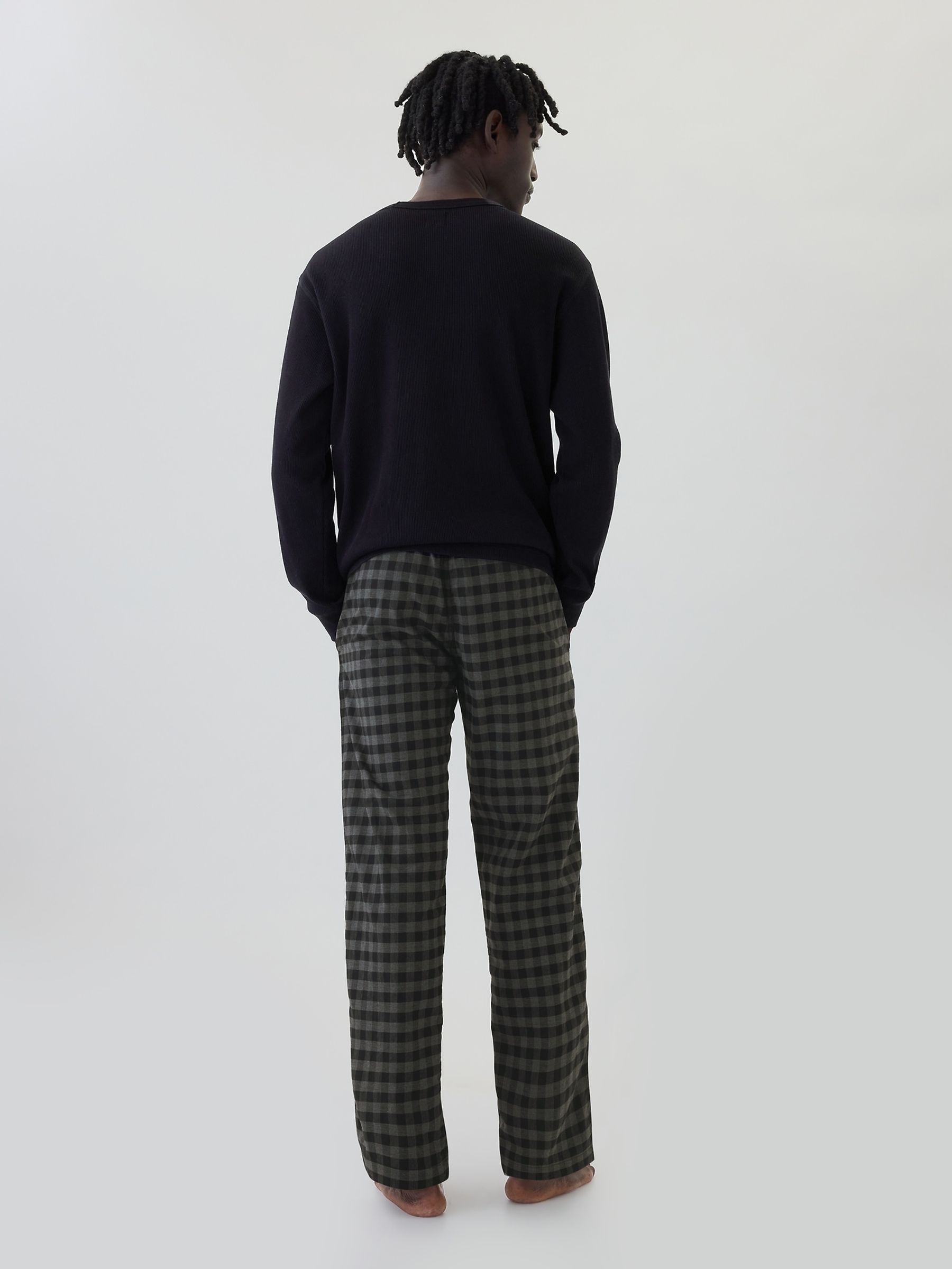 Black/Grey Check Soft Cotton Pyjama Bottoms - Image 2 of 4
