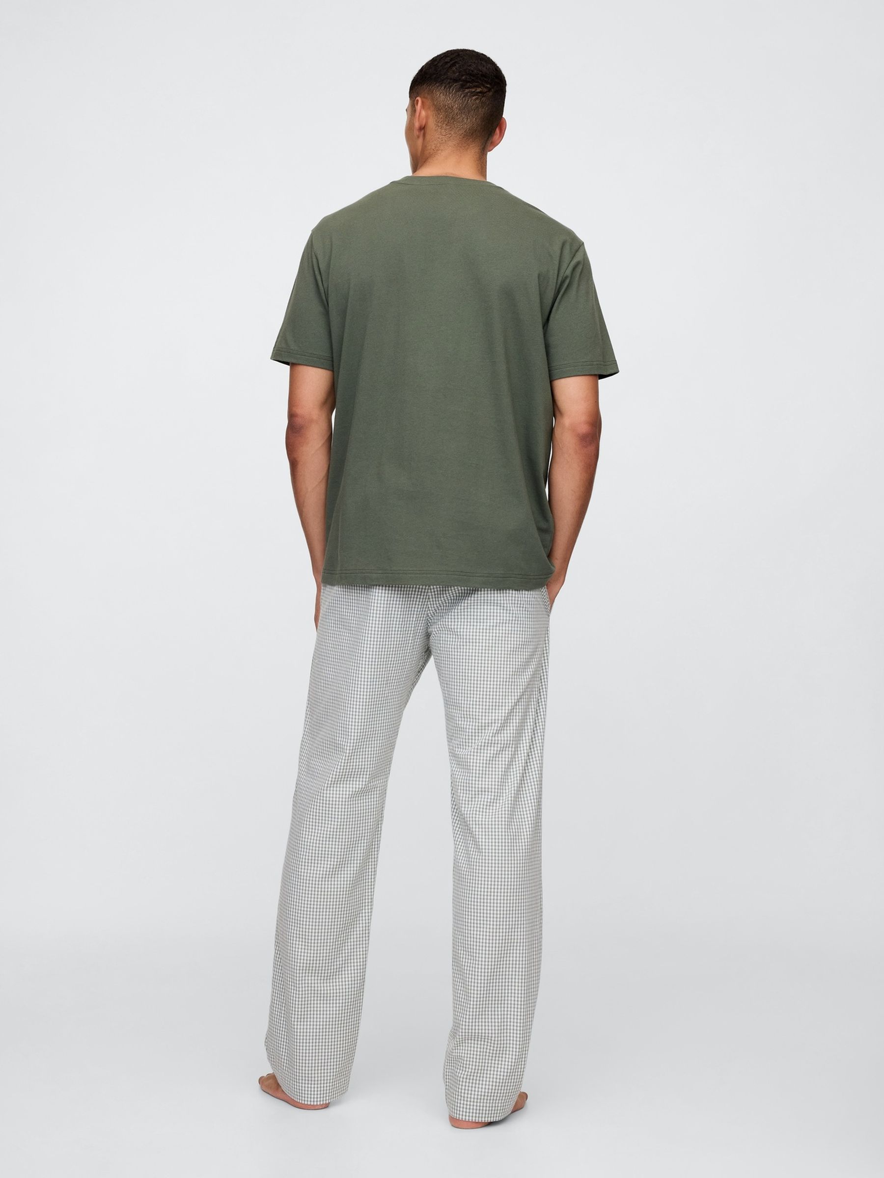 Green Check Cotton Poplin Pyjama Bottoms - Image 2 of 4