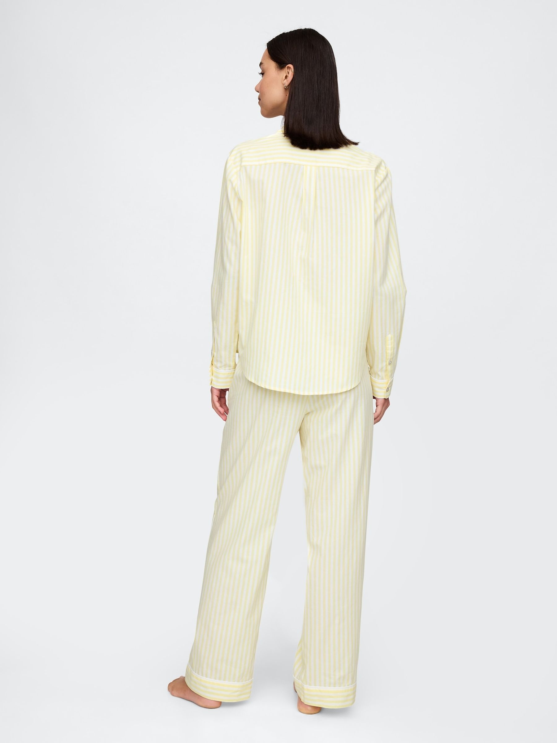 Yellow Stripe Trouser Cotton Poplin Pyjama Bottoms - Image 2 of 4