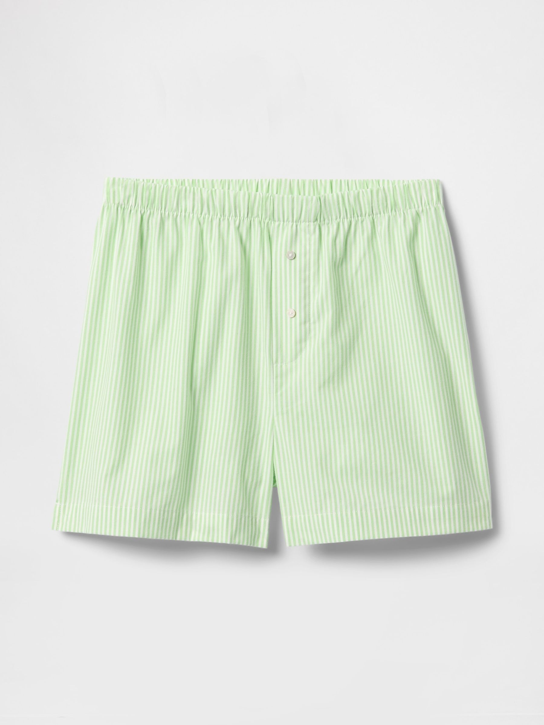 Green Stripe Short Cotton Poplin Pyjama Bottoms - Image 3 of 4