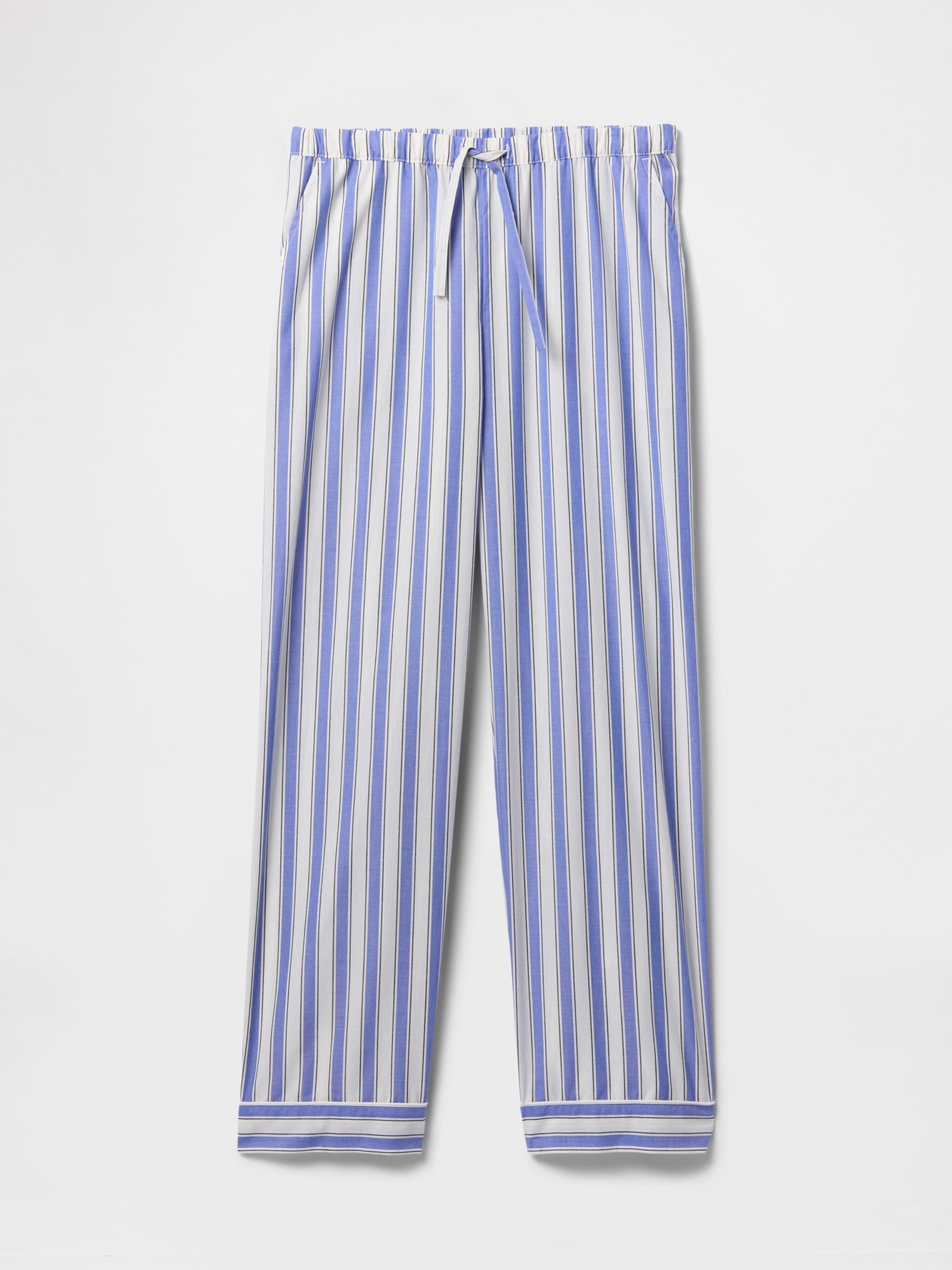 Blue Stripe Trouser Cotton Poplin Pyjama Bottoms - Image 3 of 4