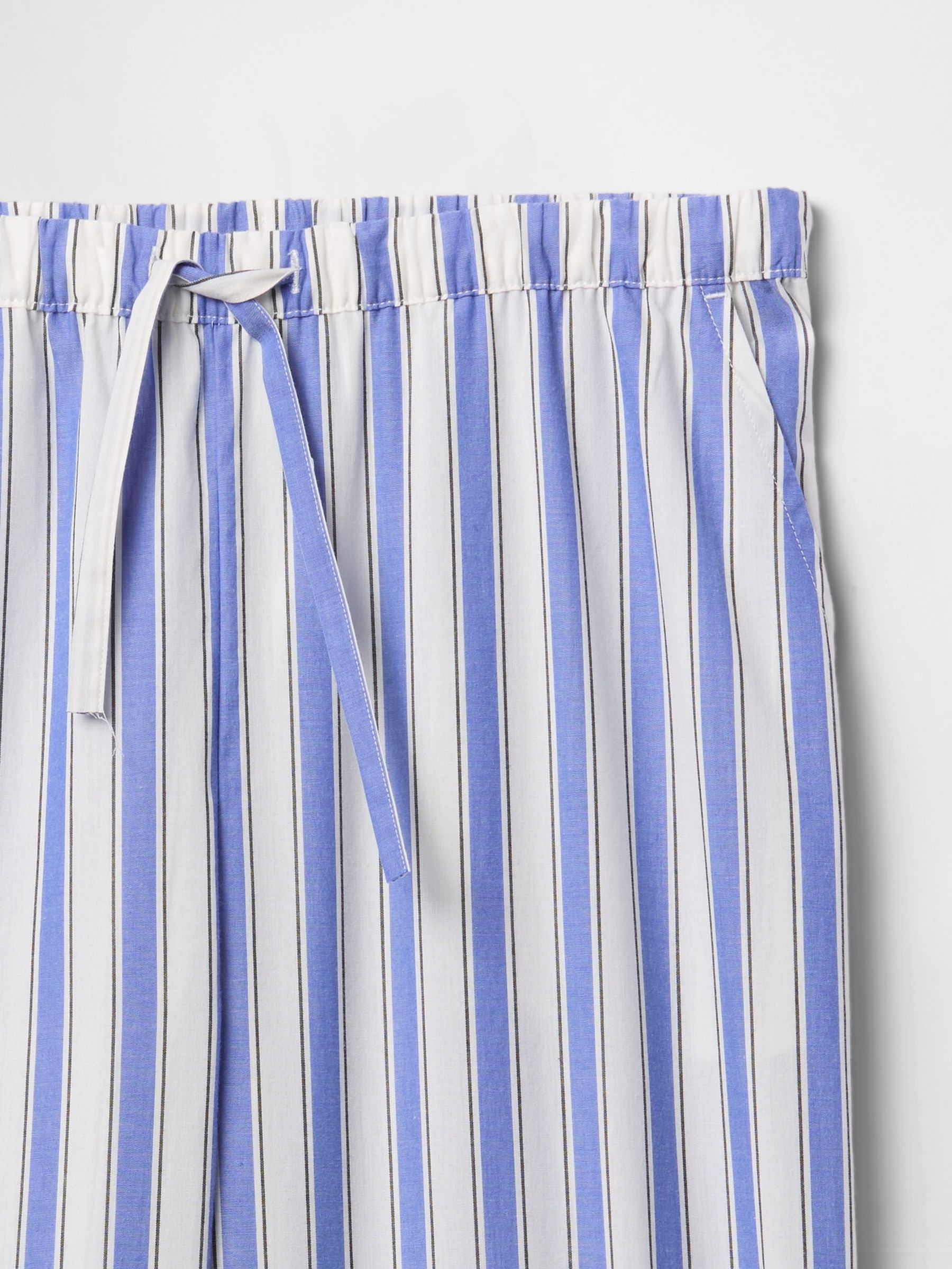 Blue Stripe Trouser Cotton Poplin Pyjama Bottoms - Image 4 of 4