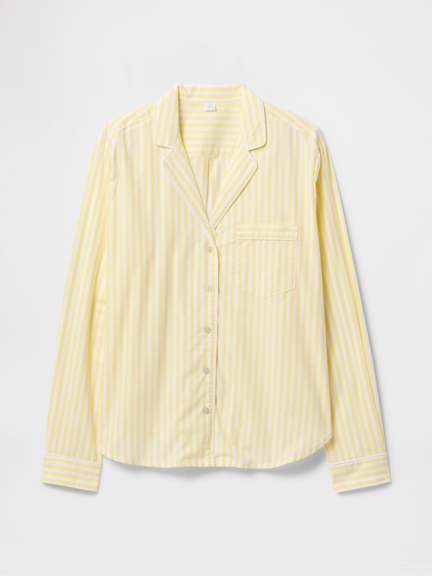 Yellow Stripe Long Sleeve Poplin Pyjama Shirt - Image 4 of 4
