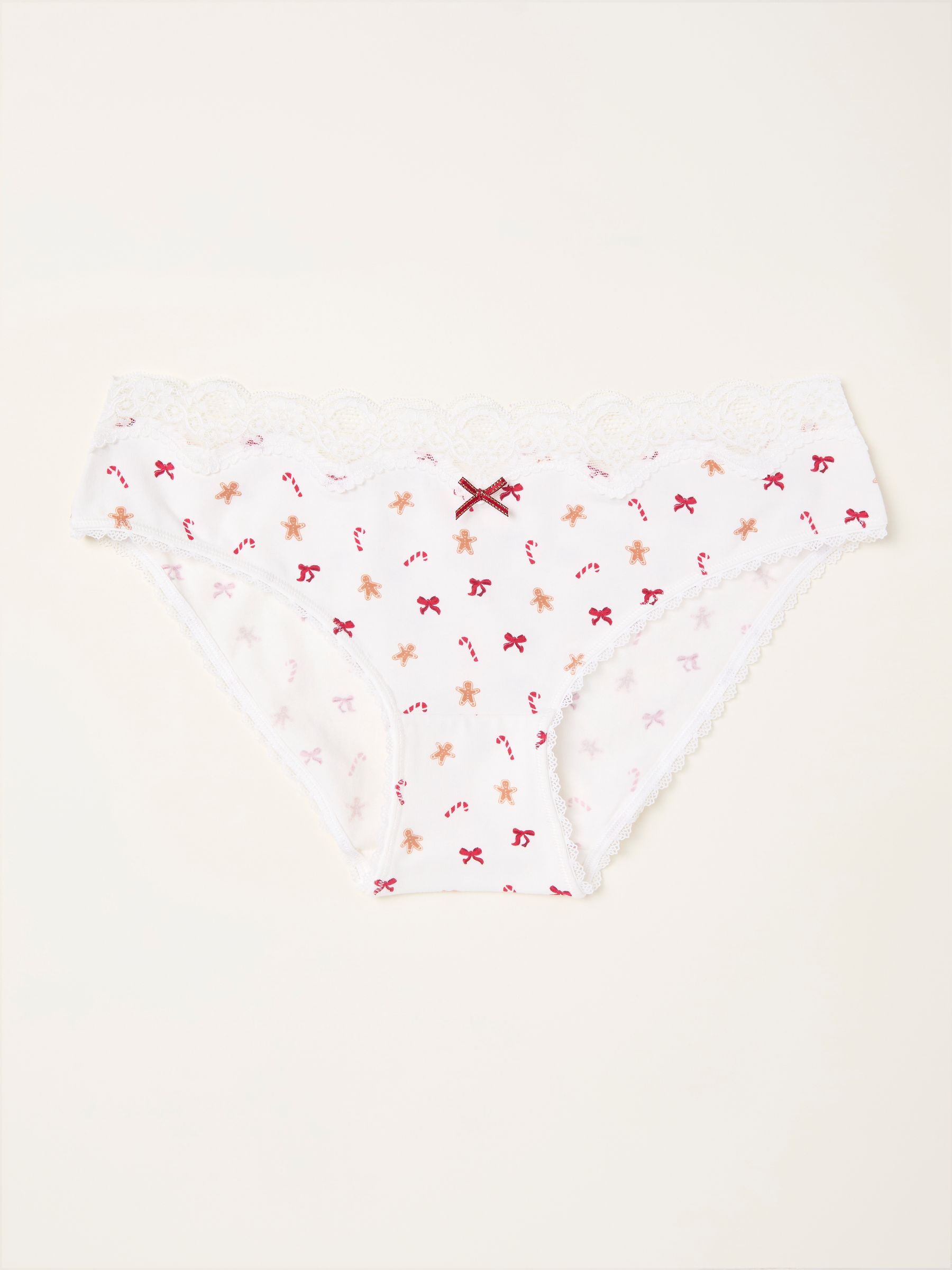 Ivory Festive Classic Knickers - Image 1 of 2 Ivory Festive Classic Knickers - Image 1 of 2