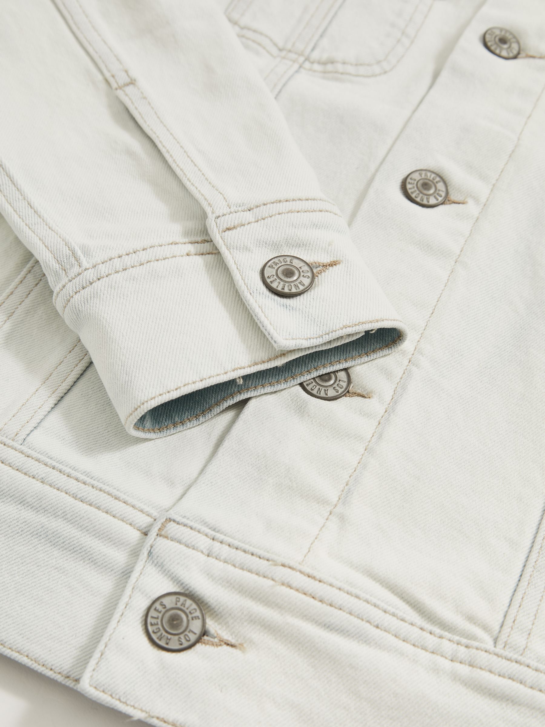 Paige Button-Through Denim Jacket in Ivory - Image 6 of 6