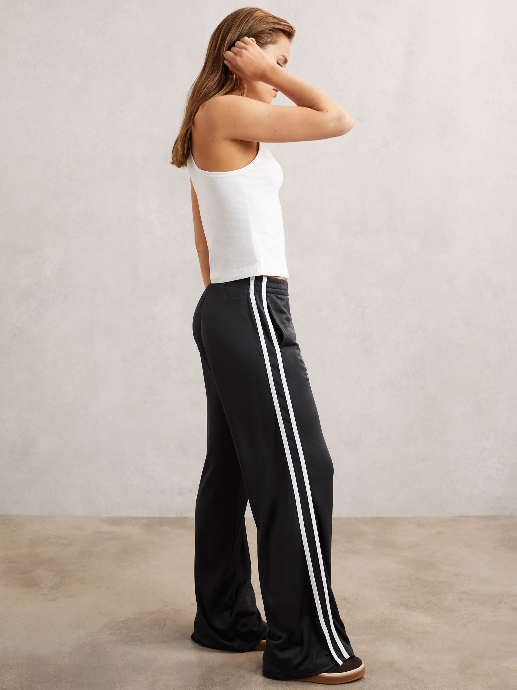 Side-Stripe Jersey Joggers in Grey - Image 1 of 5 Side-Stripe Jersey Joggers in Grey - Image 1 of 5