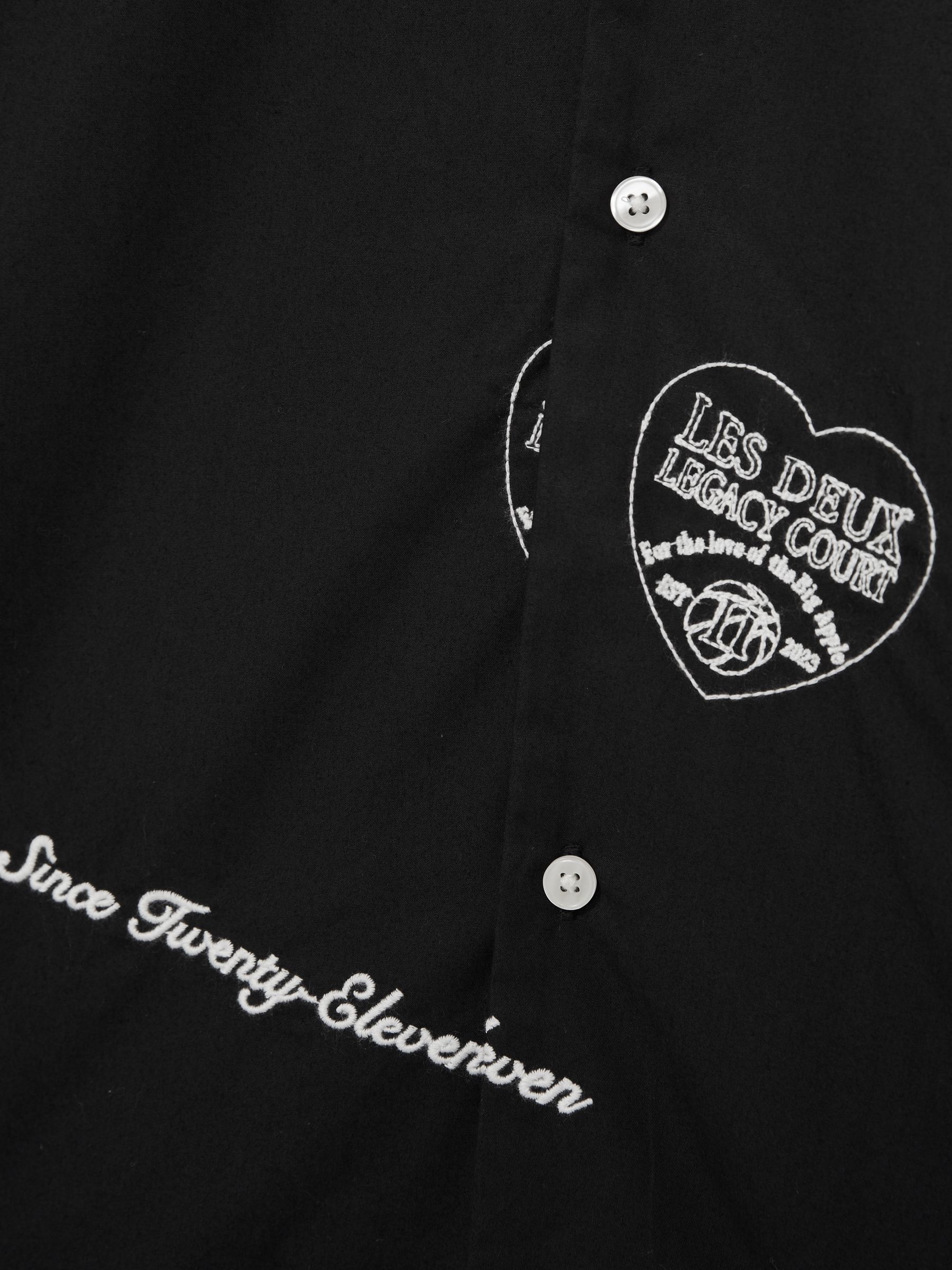 Les Deux Cotton Embroidered Shirt in Black Print - Image 5 of 5