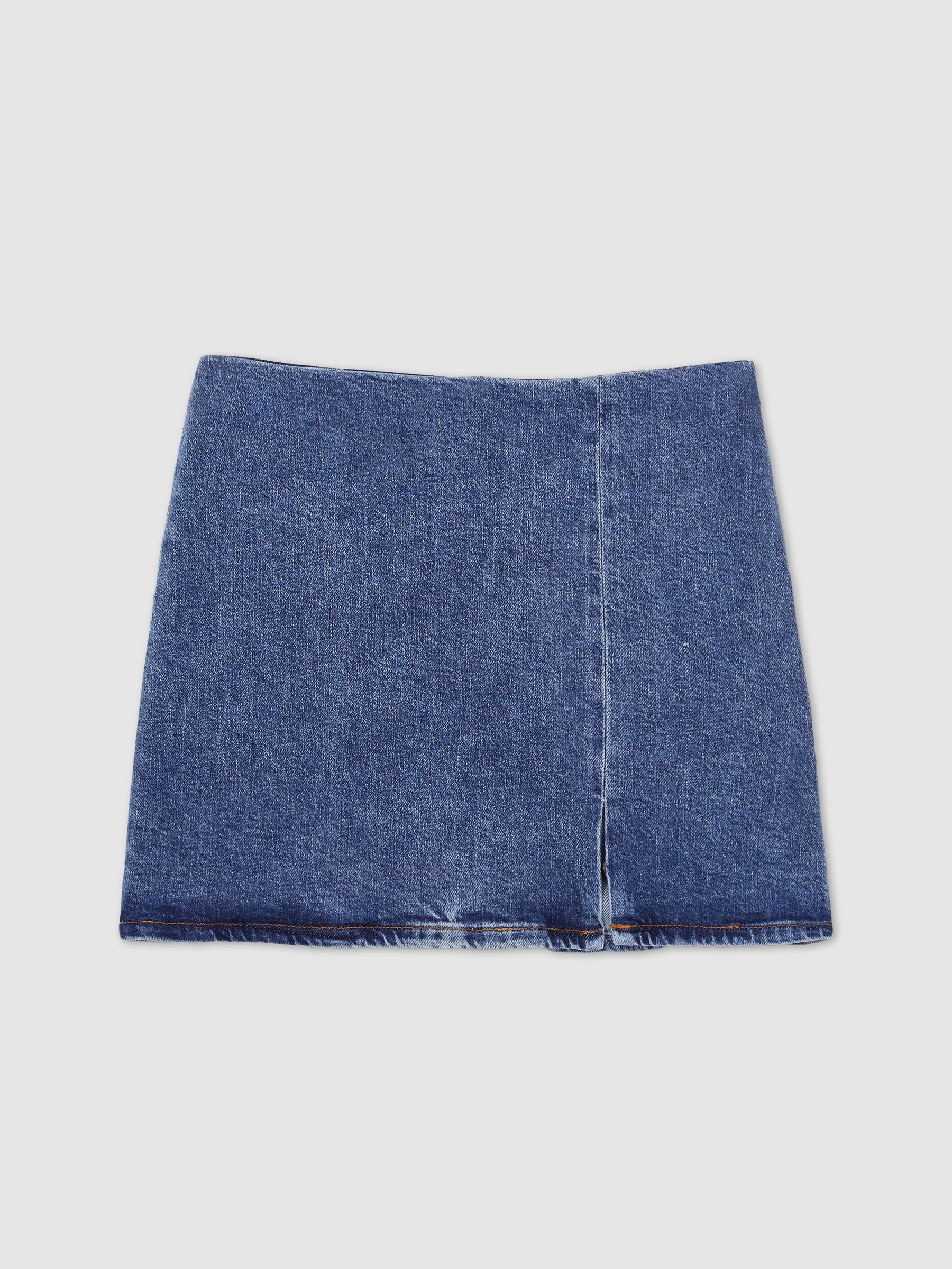 Denim Mini Skirt in Indigo Blue - Image 2 of 5