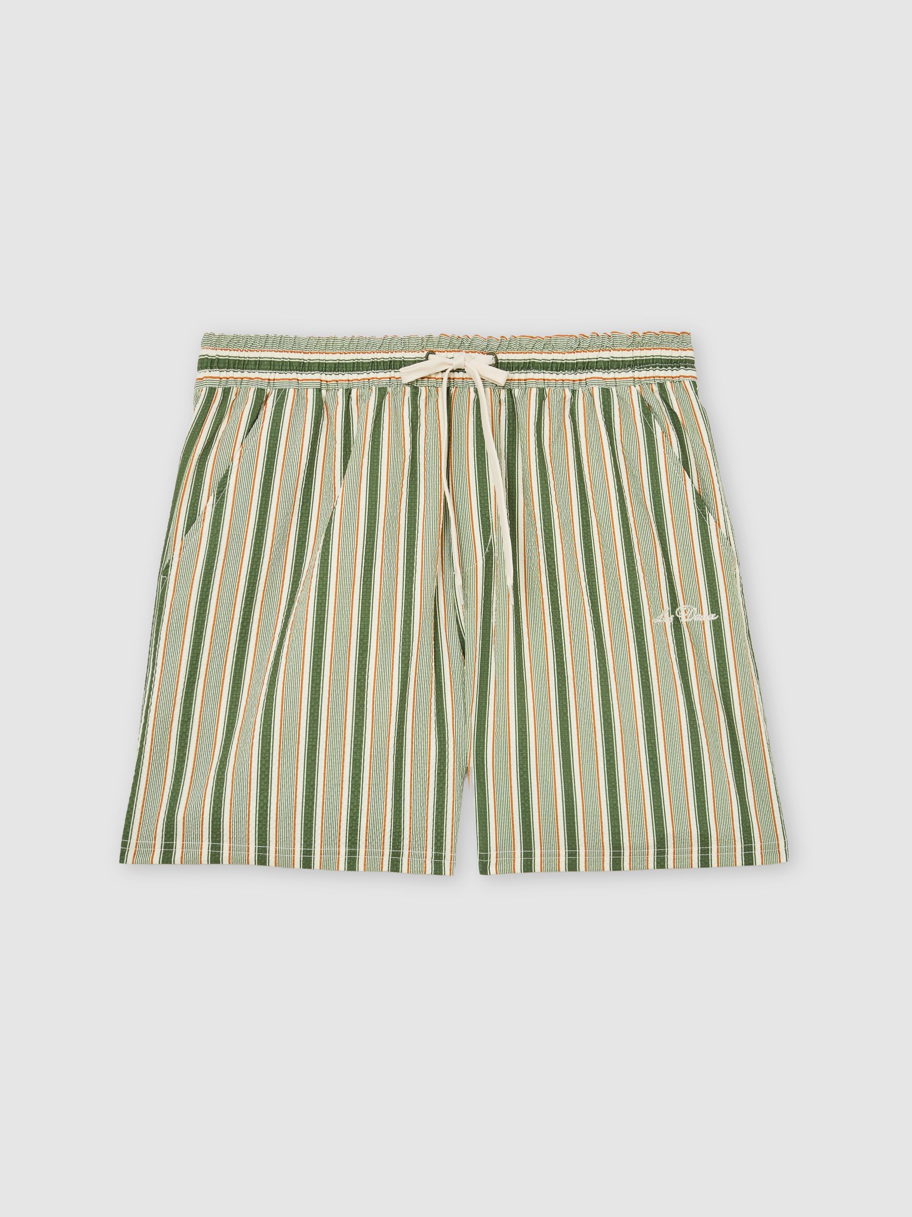Swim Shorts in Green Stripe - Image 1 of 2