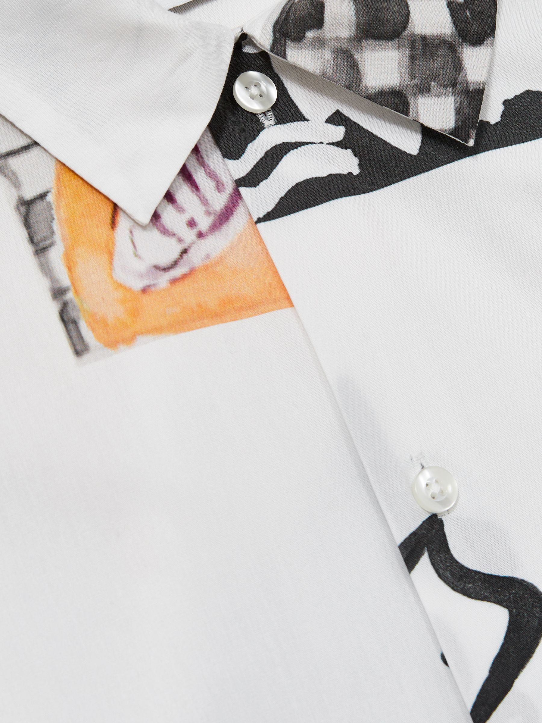 Les Deux Cotton Graphic-Print Shirt in Ivory Print - Image 6 of 6