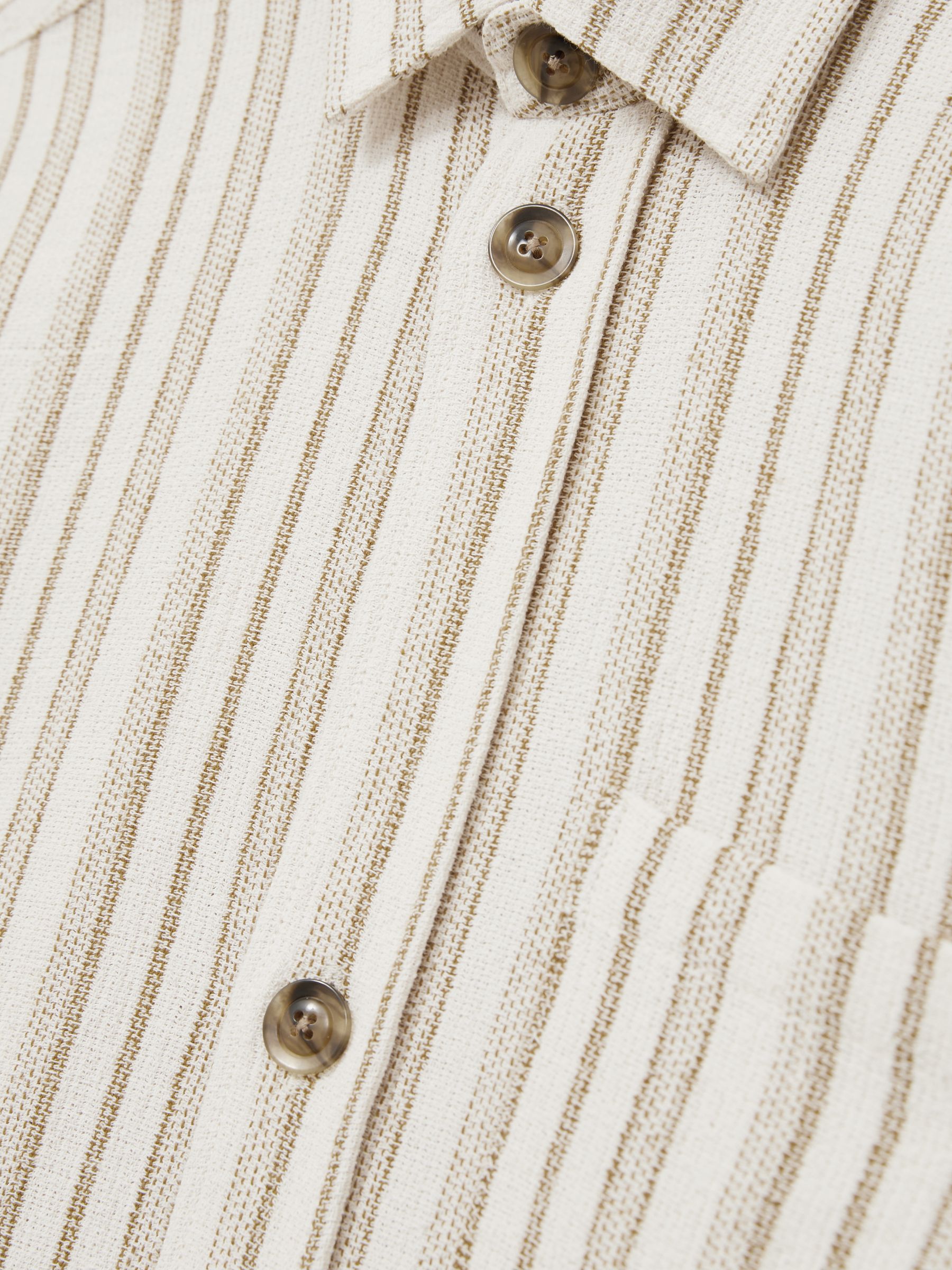 Les Deux Cotton-Blend Stripe Overshirt in Ivory - Image 5 of 5