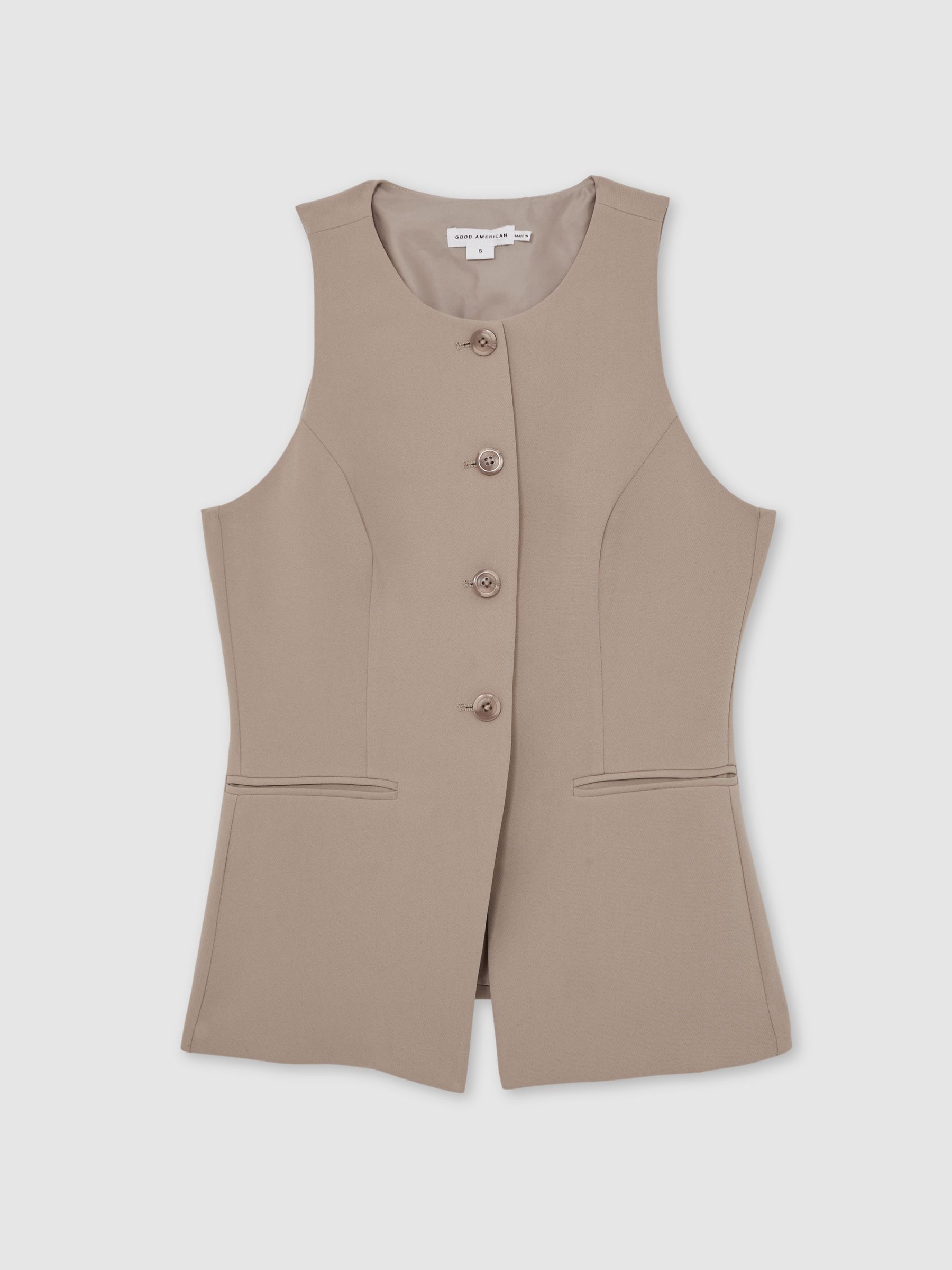 Good American Tailored Vest in Beige - Image 2 of 5