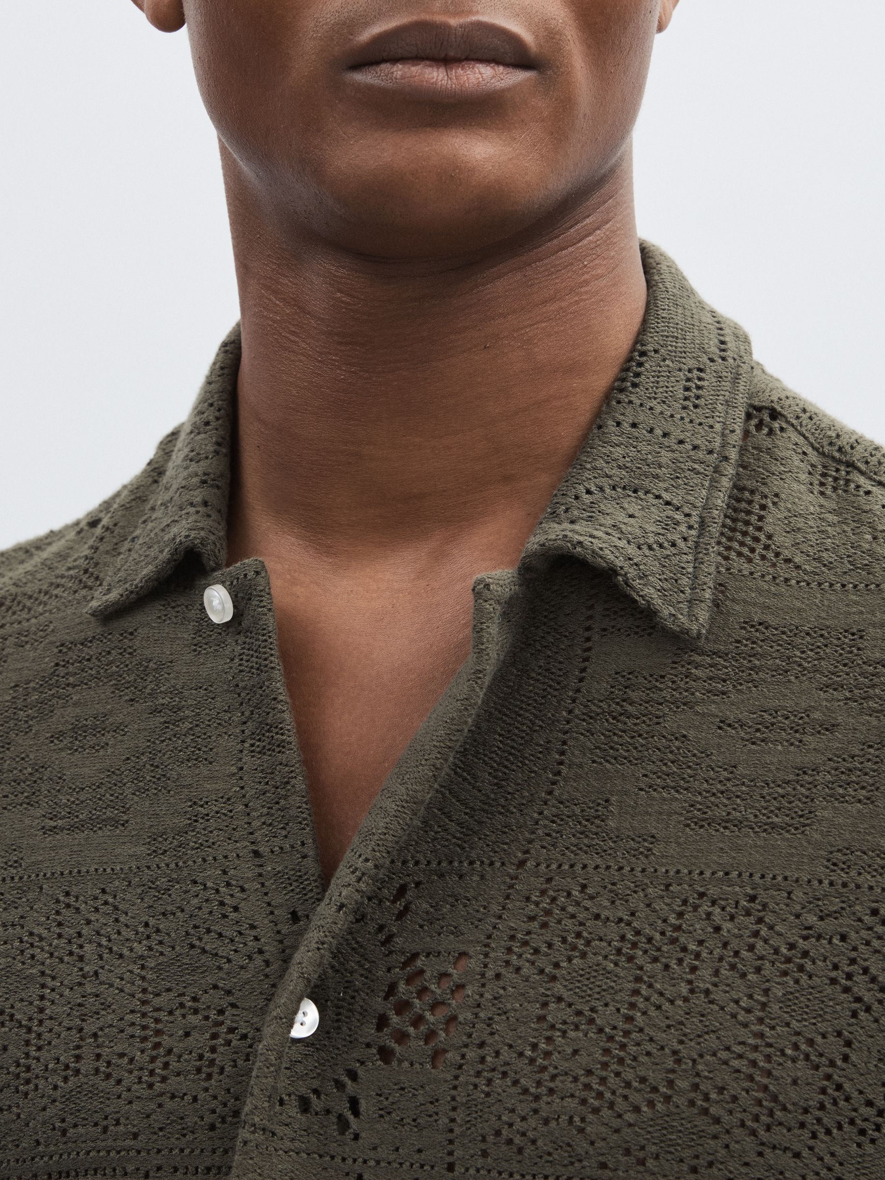 Blend Lace Shirt in Olive Green - Image 3 of 5