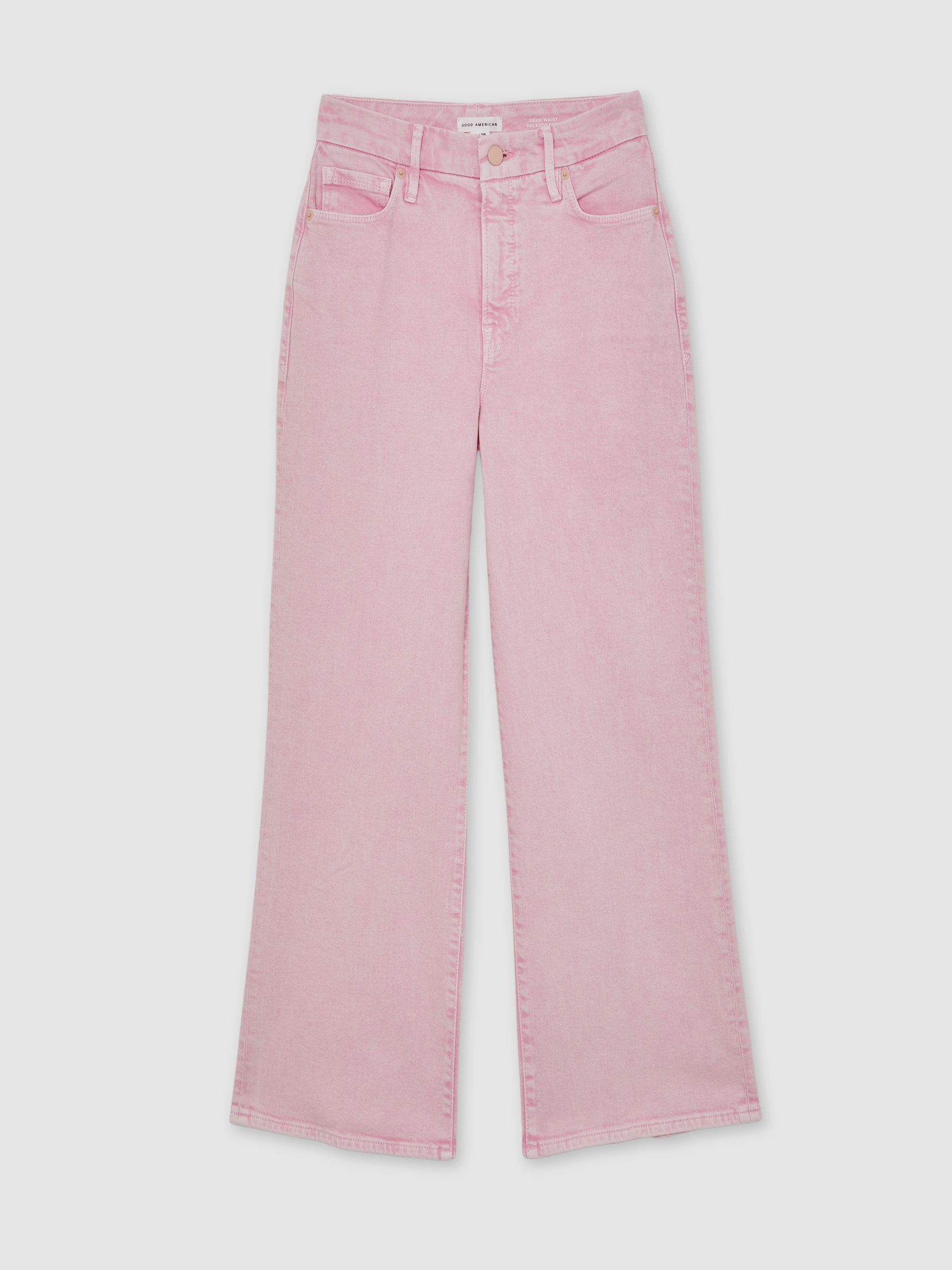 Cropped Palazzo Jeans in Rose Pink - Image 2 of 5