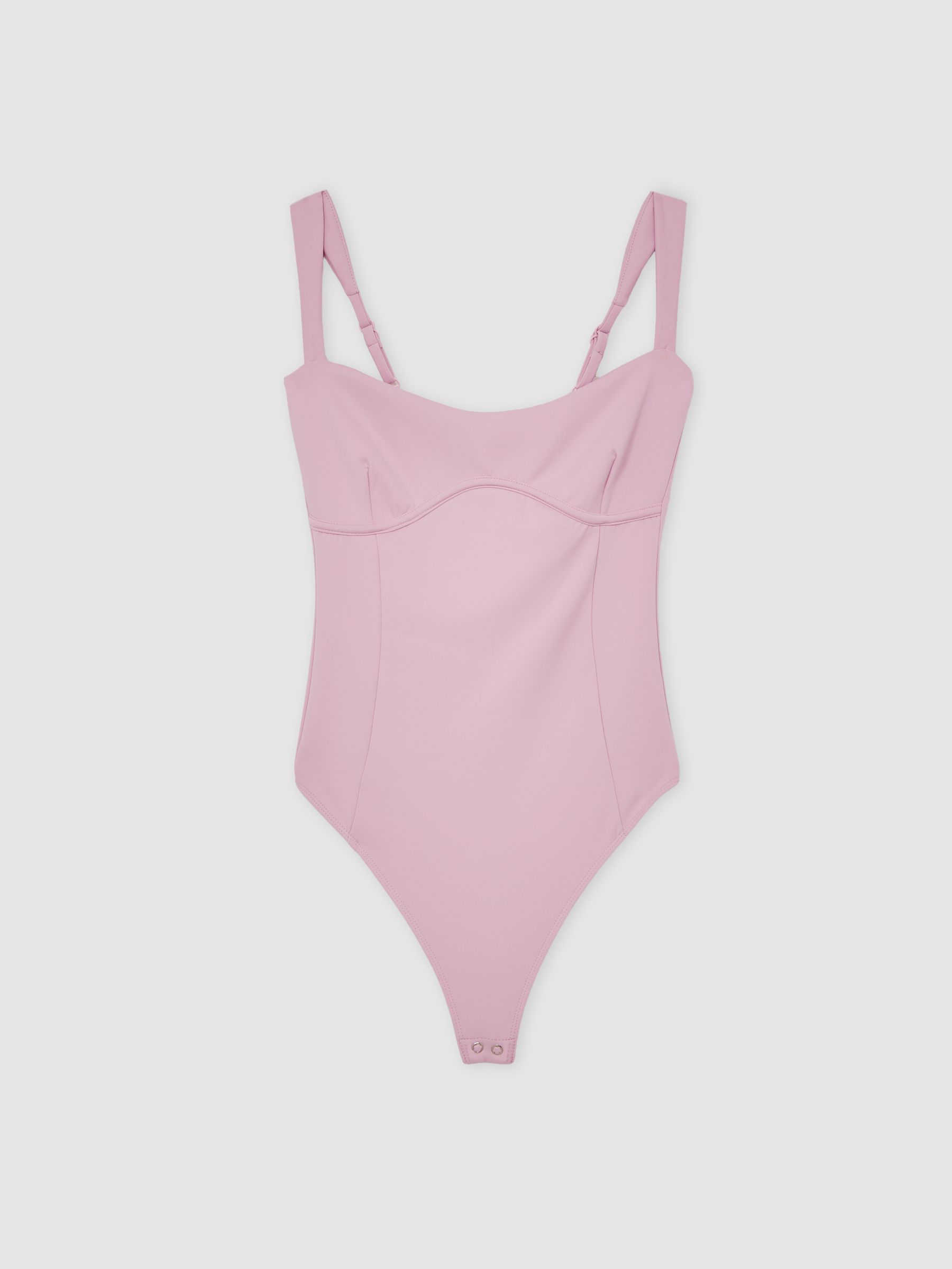Good American Scuba Sweetheart Bodysuit in Light Pink - Image 2 of 5