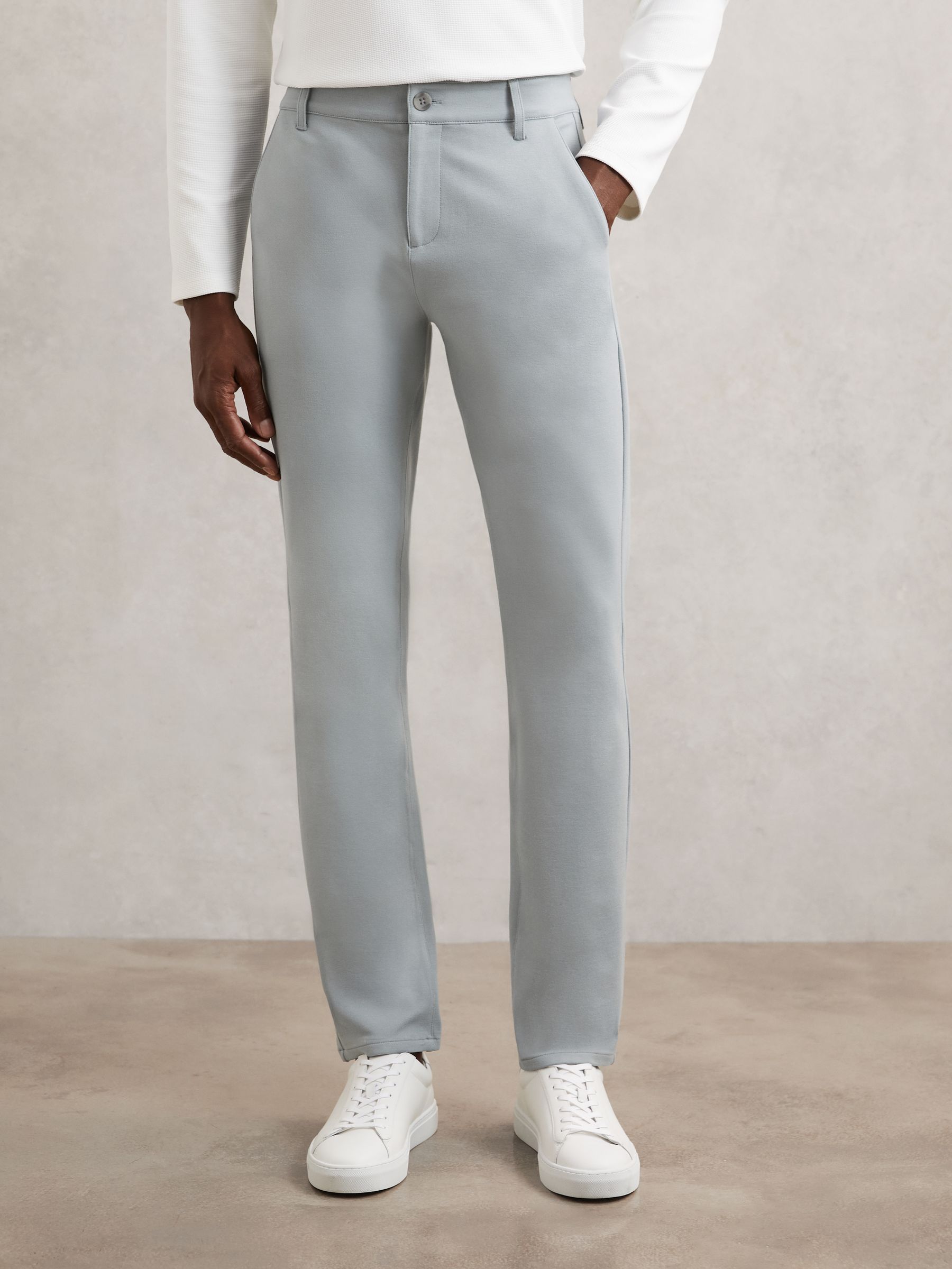 Paige Slim-Fit Stretch Trousers in Moon Shadow Blue - Image 3 of 6
