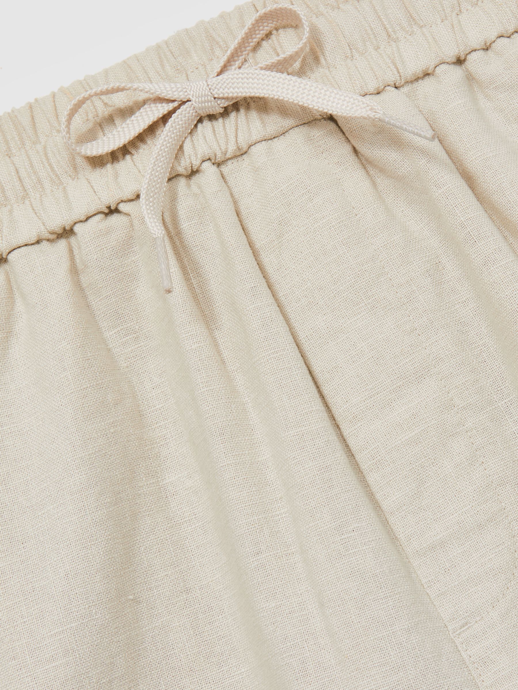Linen-Cotton Shorts in Ivory - Image 5 of 5