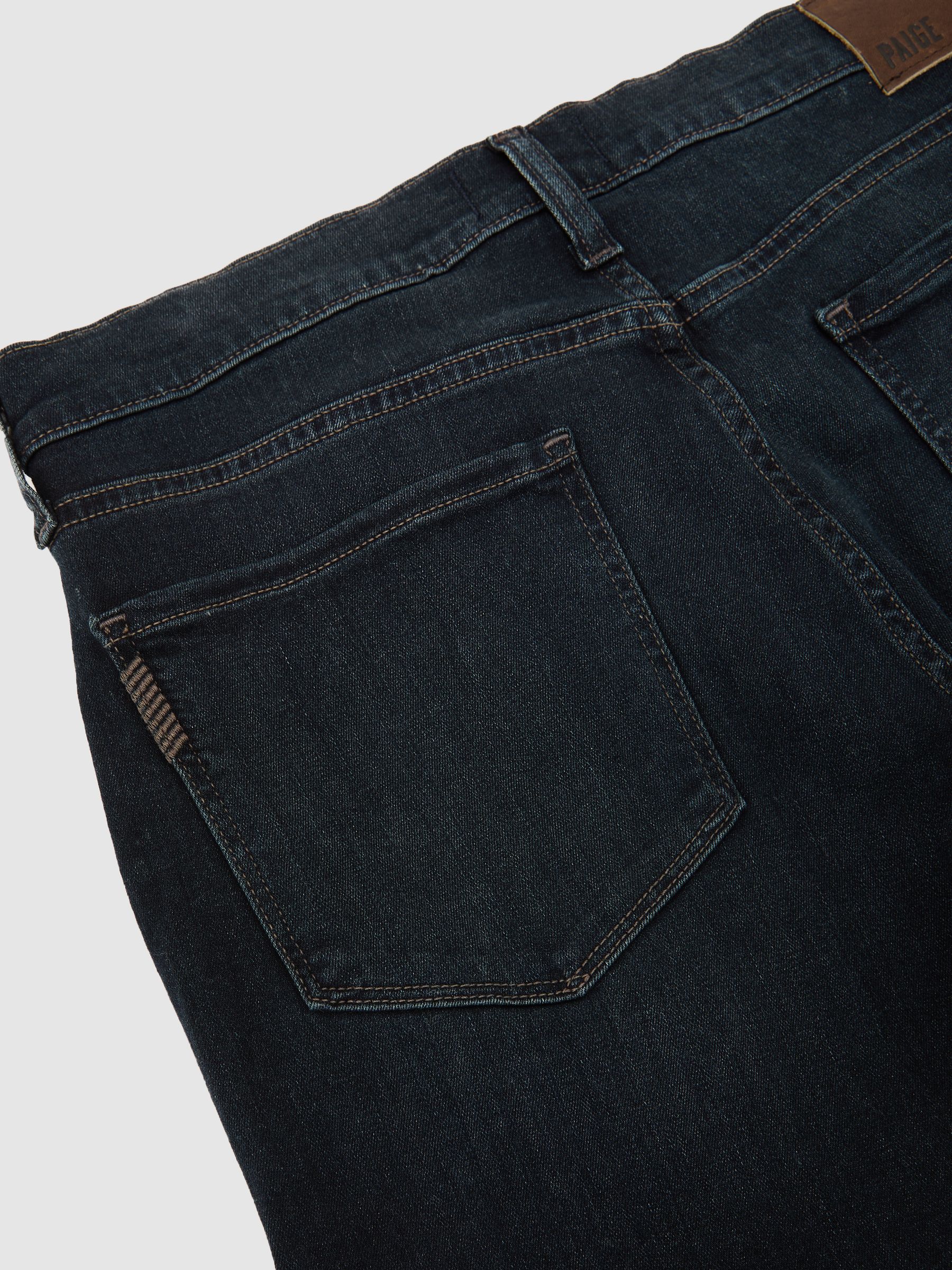 Paige Combs Navy Blue Slim Straight Leg Jeans in Combs Navy Blue - Image 2 of 2