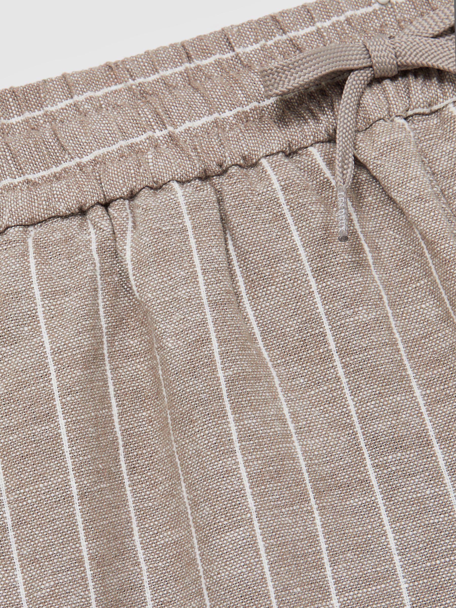 Linen-Cotton Shorts in Ivory/Neutral Stripe - Image 5 of 5