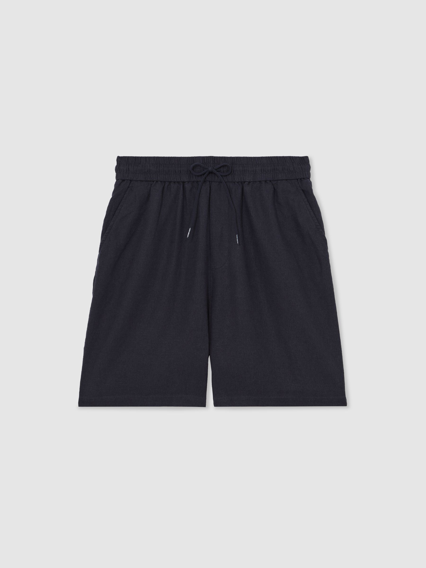 Les Deux Linen-Cotton Shorts in Navy Blue - Image 2 of 5