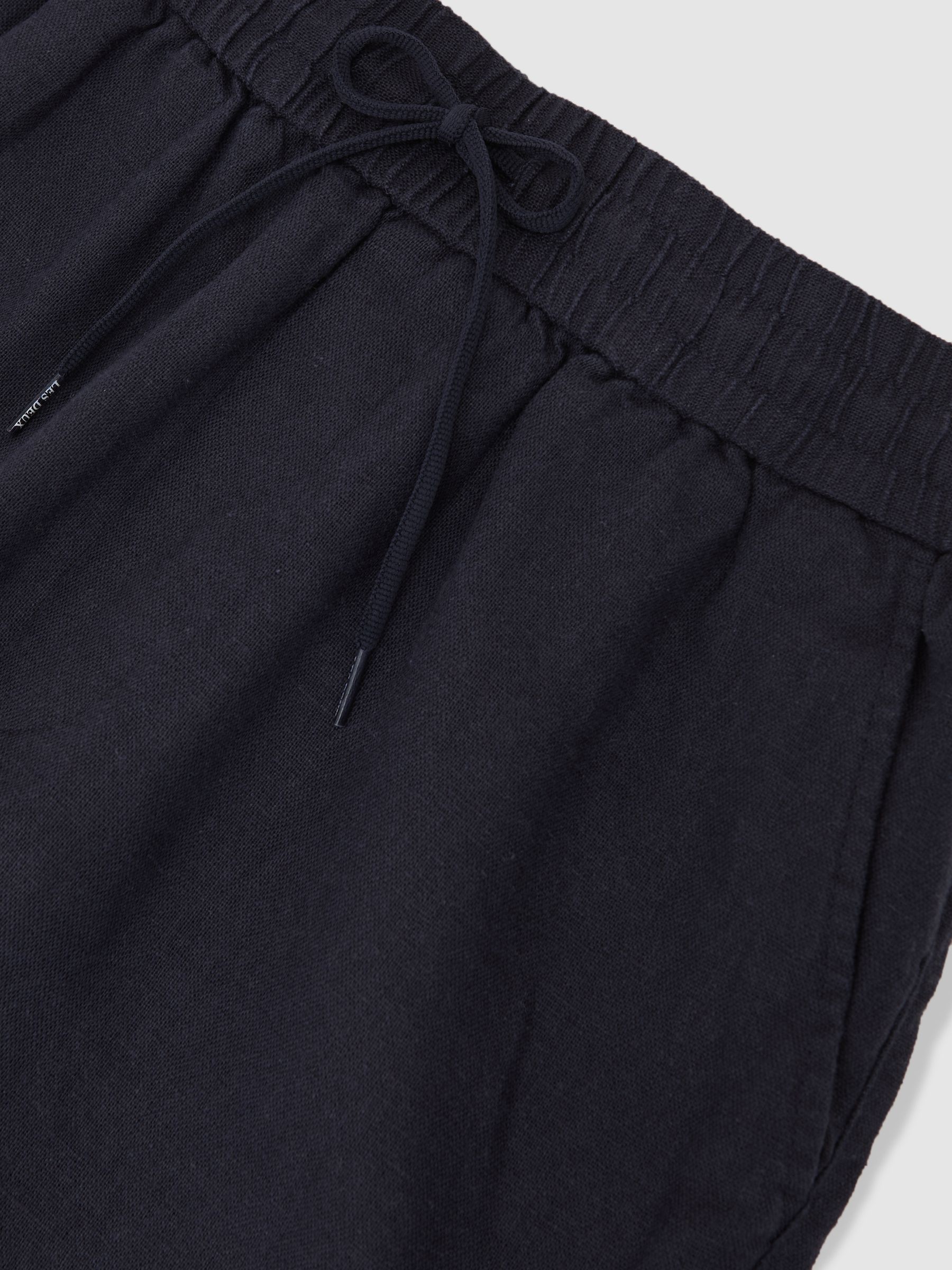 Les Deux Linen-Cotton Shorts in Navy Blue - Image 5 of 5