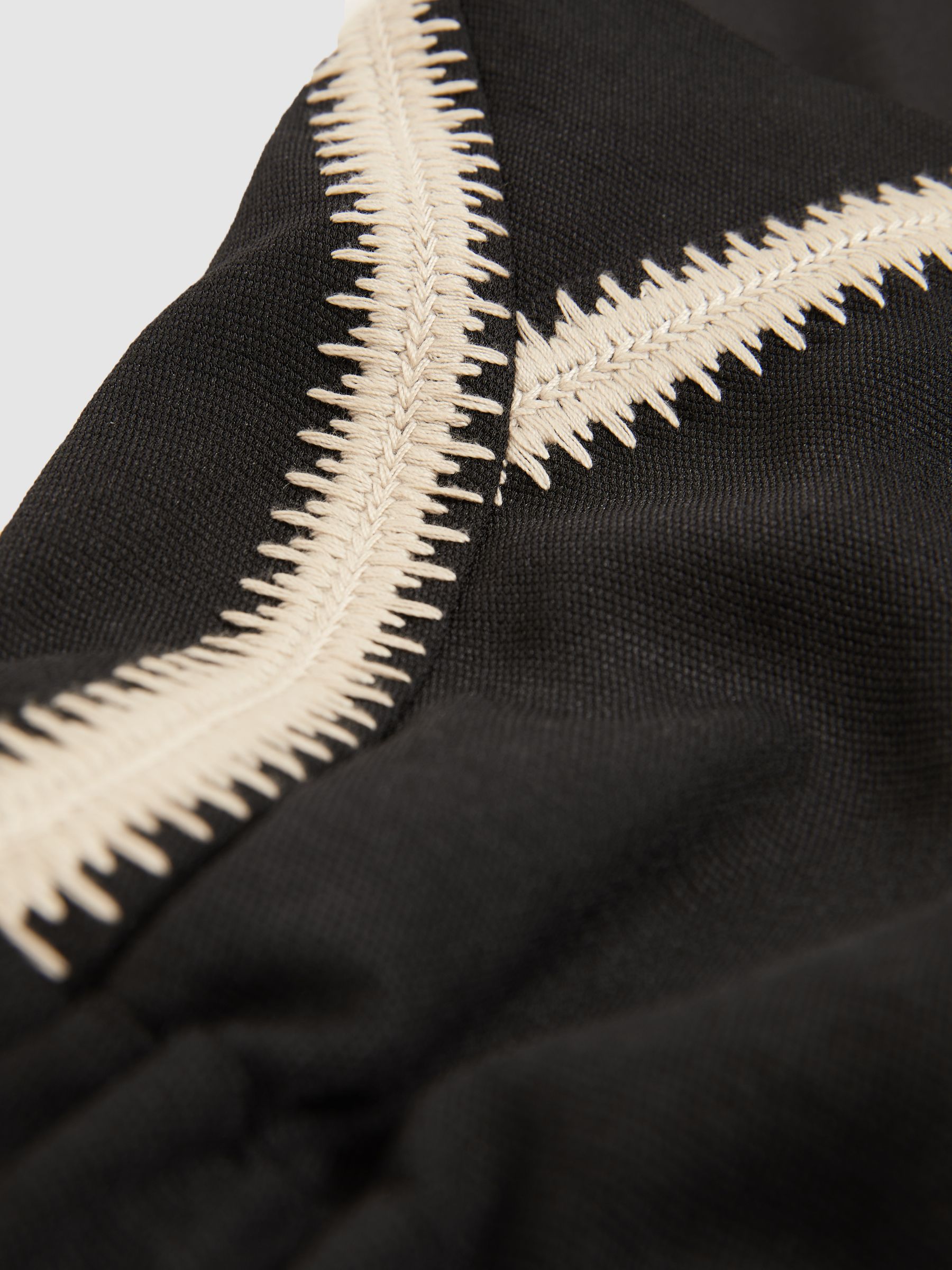 Petite Halterneck Craft Stitch Jumpsuit in Black - Image 6 of 7