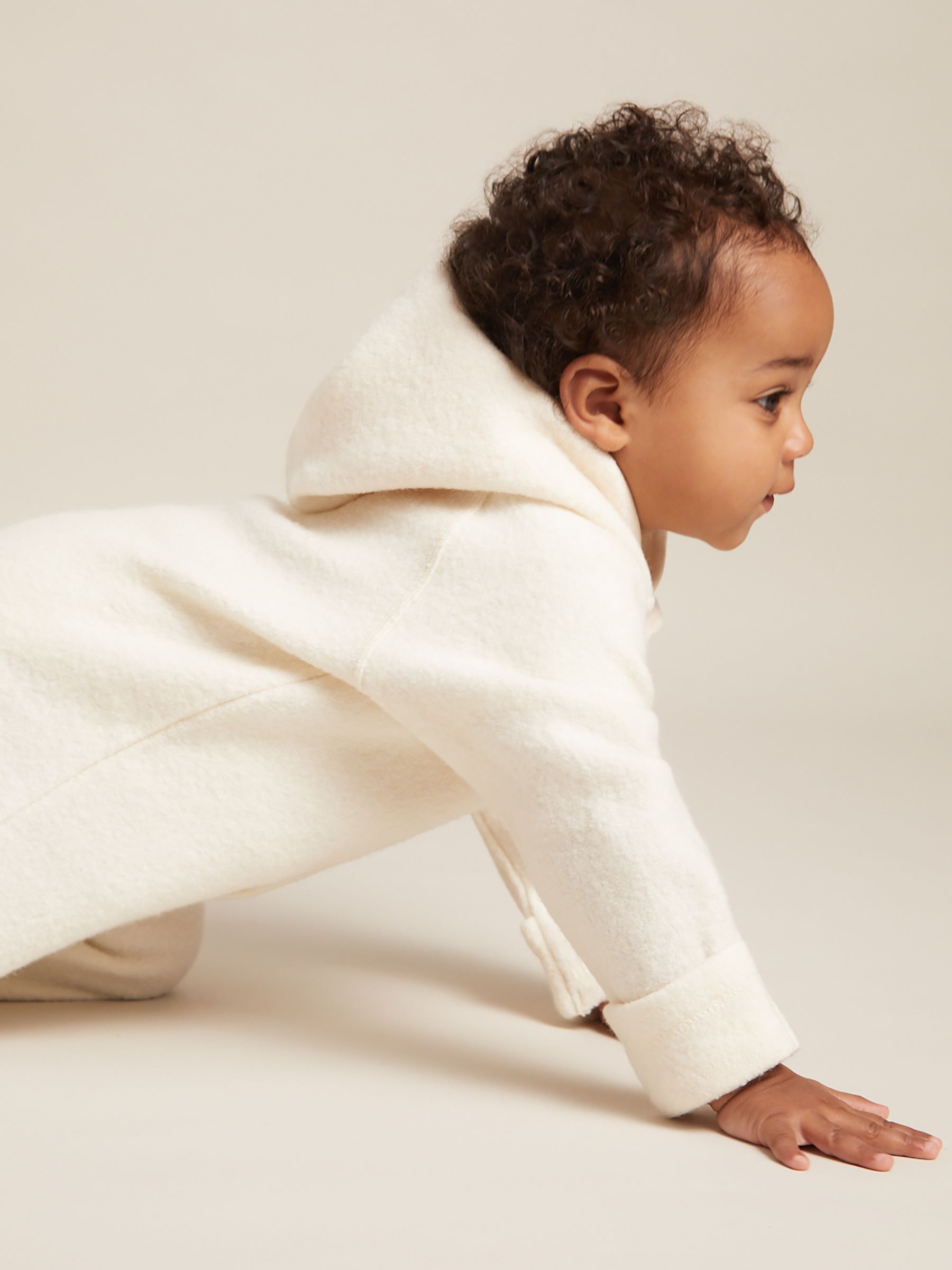 Hooded Boiled-Wool Pram Suit in Neutral - Image 2 of 4