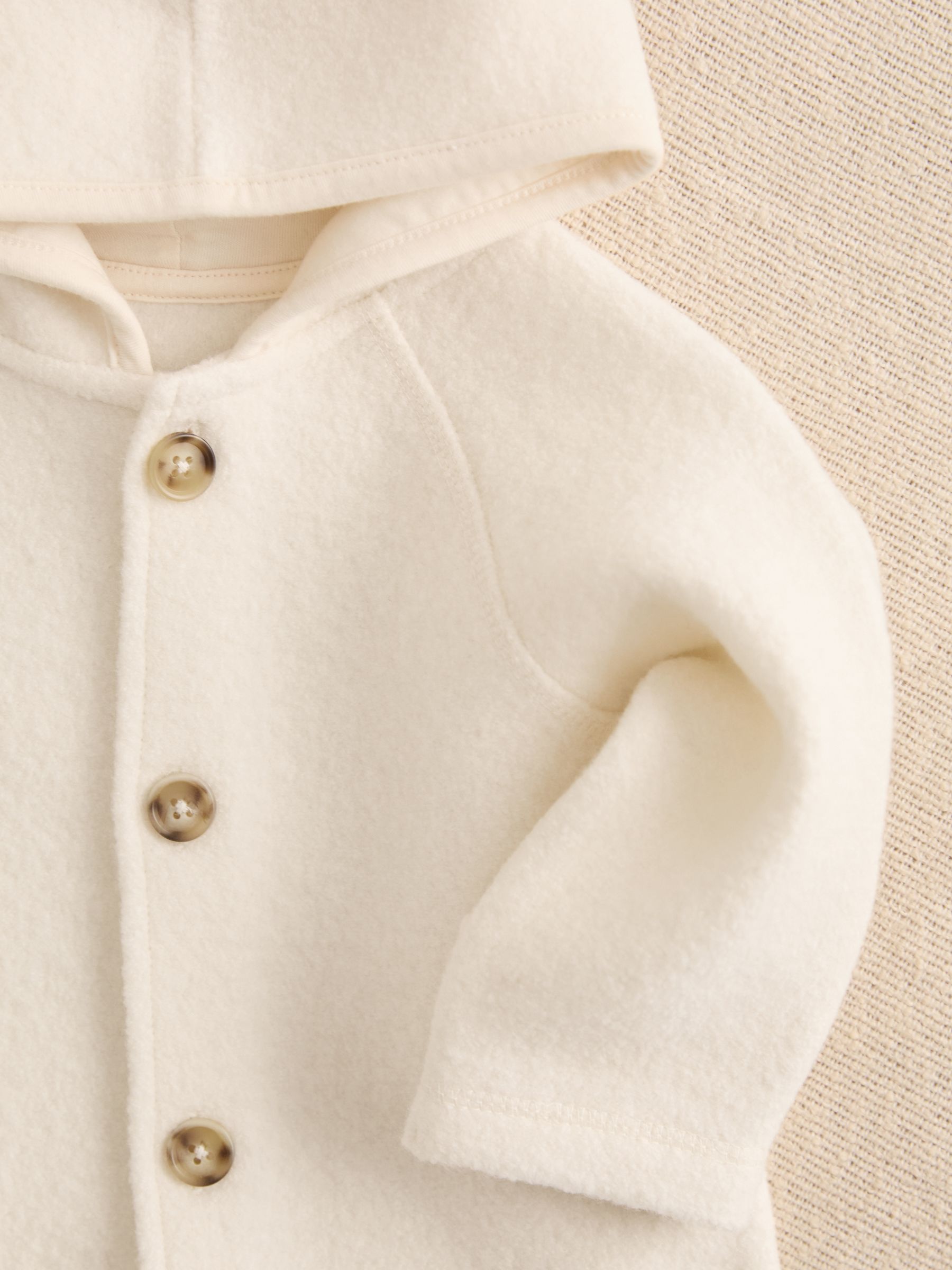 Hooded Boiled-Wool Pram Suit in Neutral - Image 4 of 4