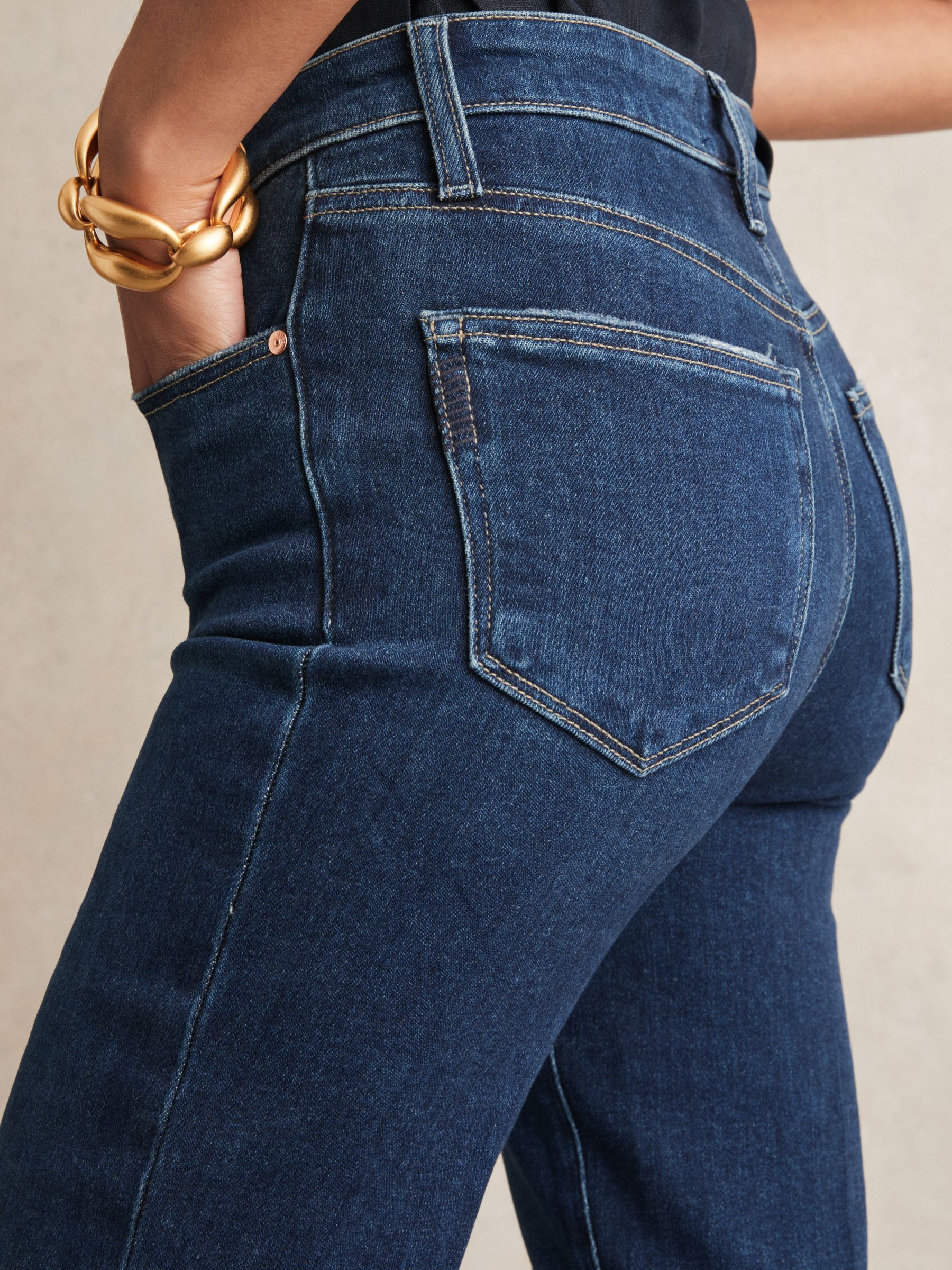 Paige High Rise Flared Jeans in Marciella Blue - Image 3 of 5
