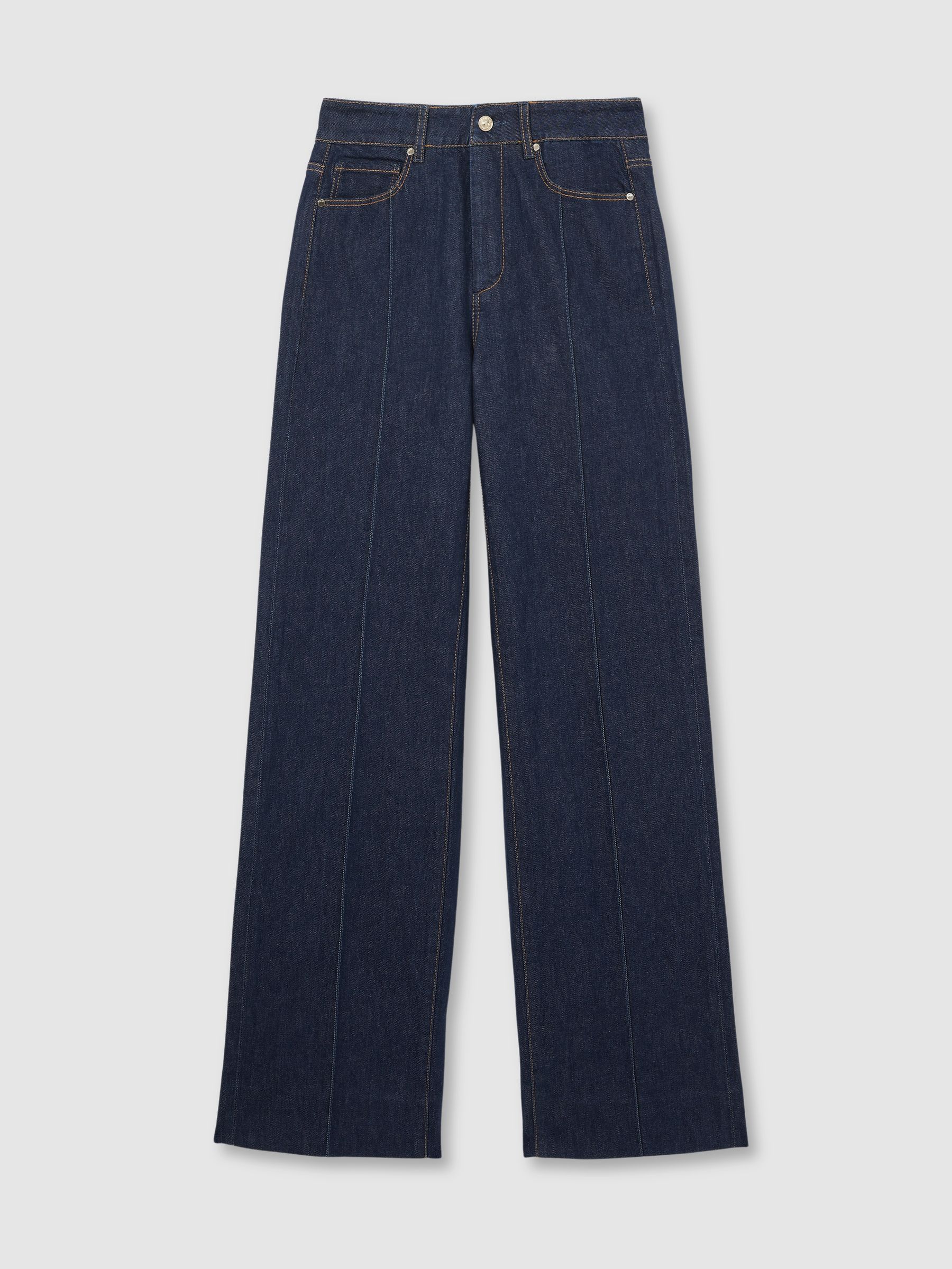 Paige Wide Leg Pintuck Jeans in Anais Blue - Image 2 of 6
