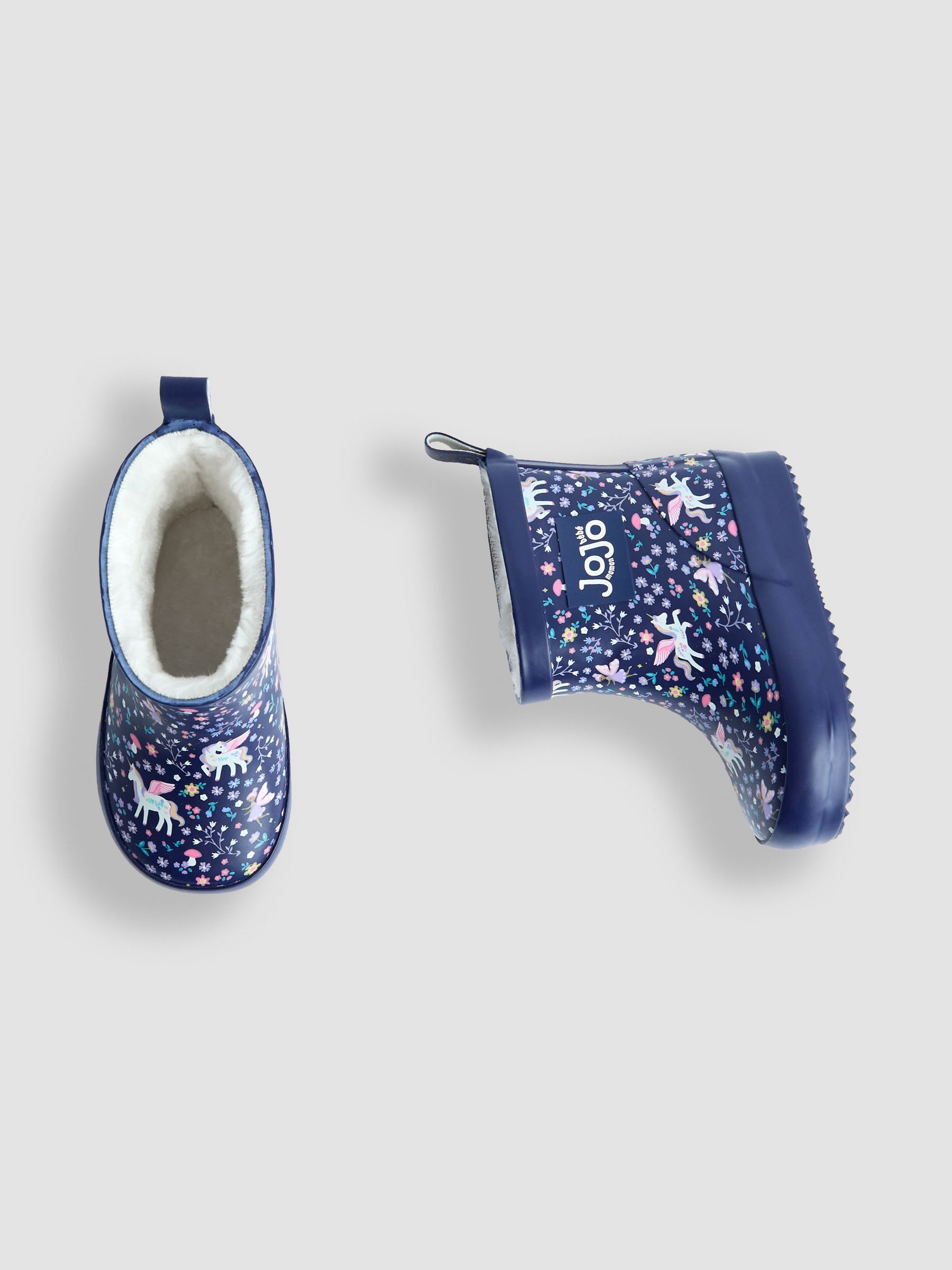 Navy Unicorn Short Cosy Lined Mouse Wellies - Image 5 of 6