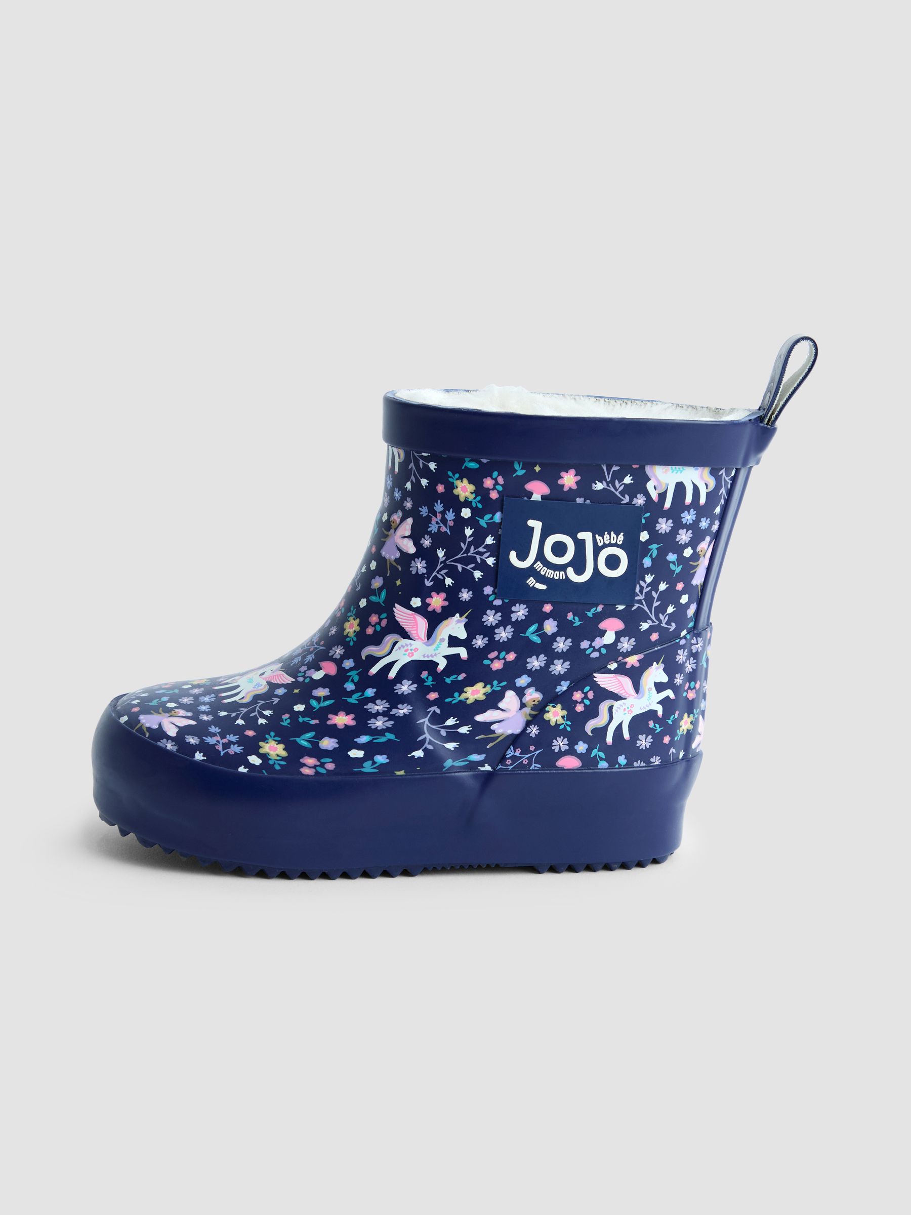 Navy Unicorn Short Cosy Lined Mouse Wellies - Image 6 of 6