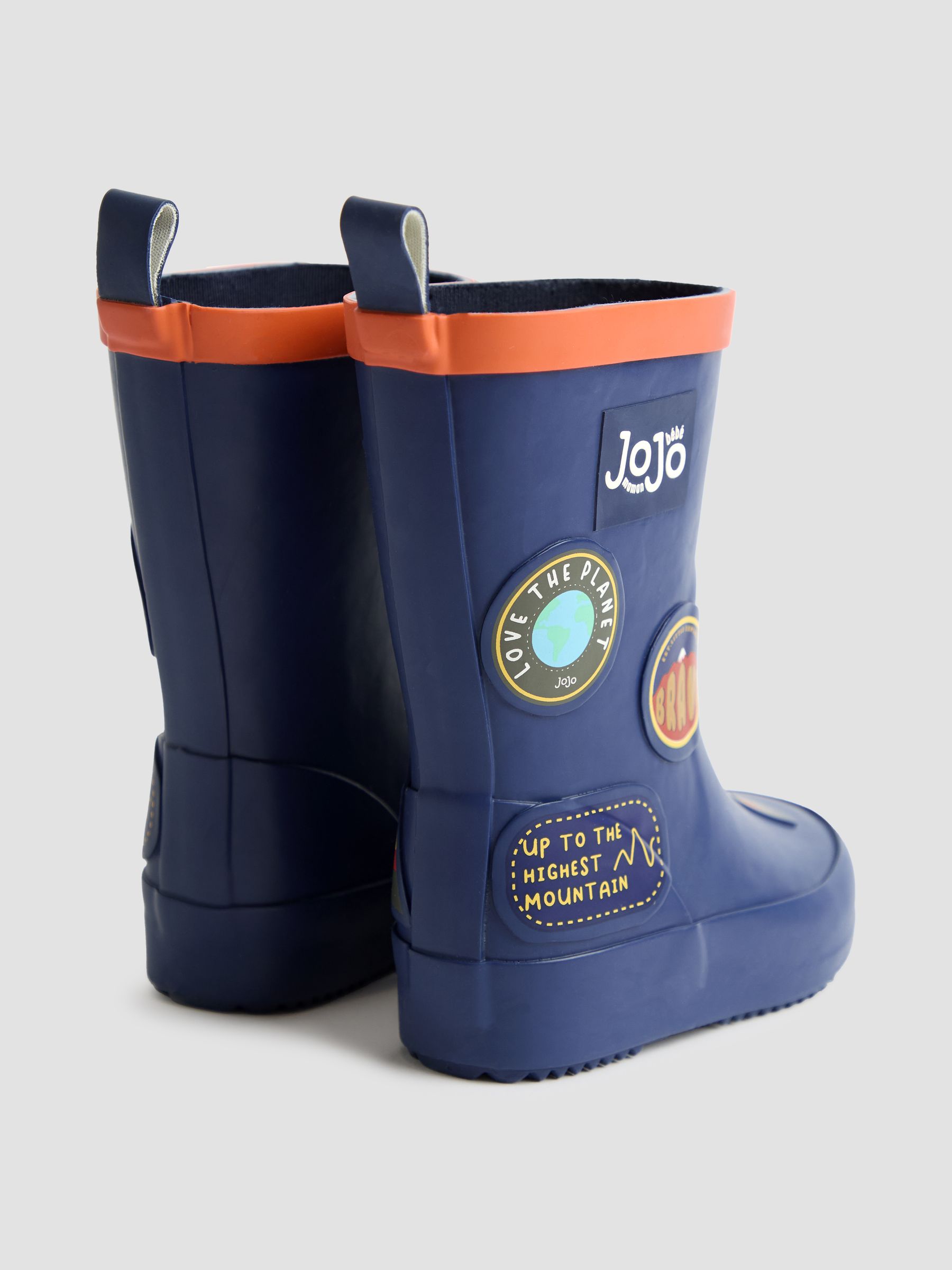 Dark Blue Floral Cosy Lined Boot - Image 2 of 4