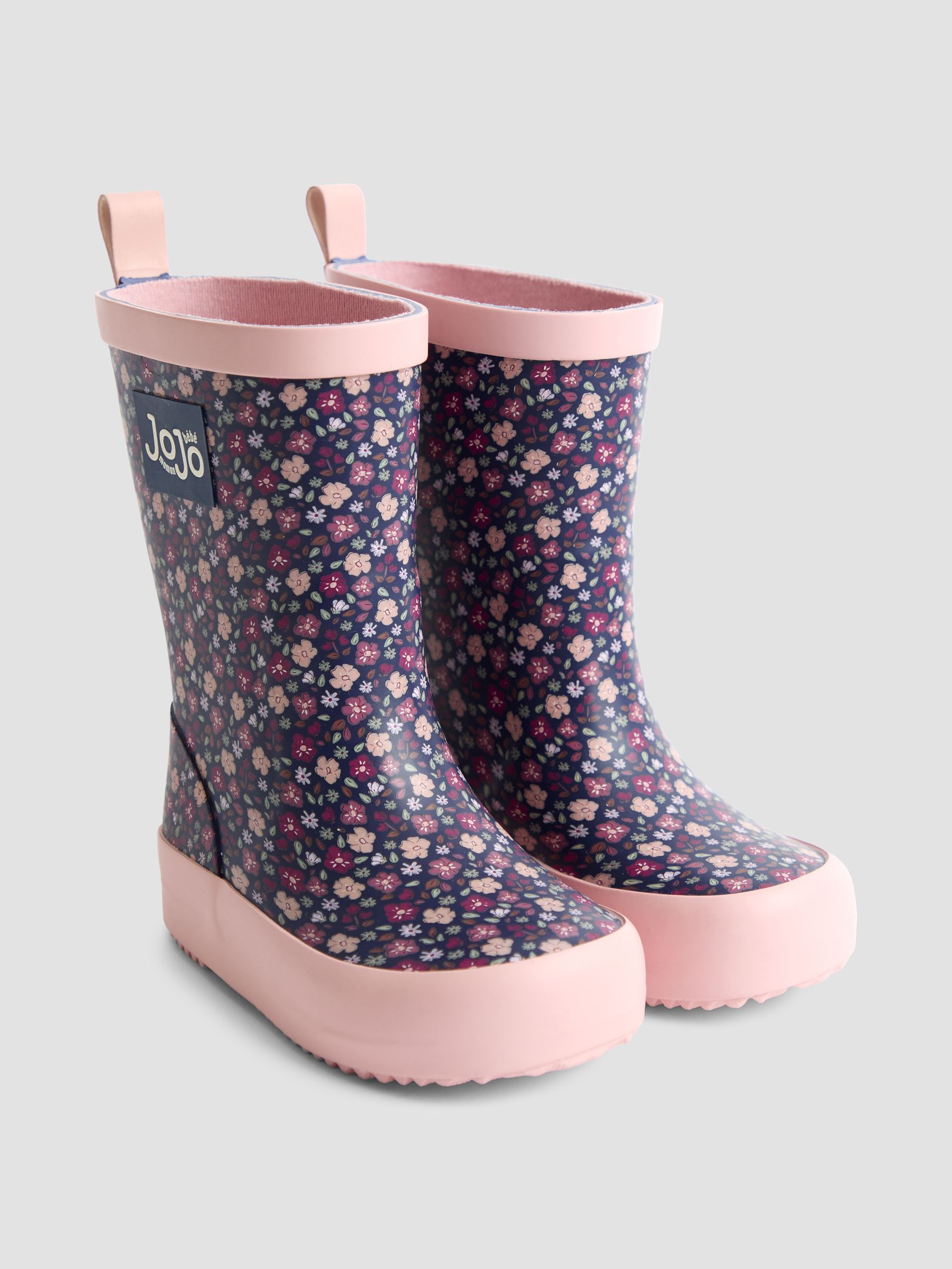 Navy Blue Floral Cosy Lined Boot - Image 1 of 4