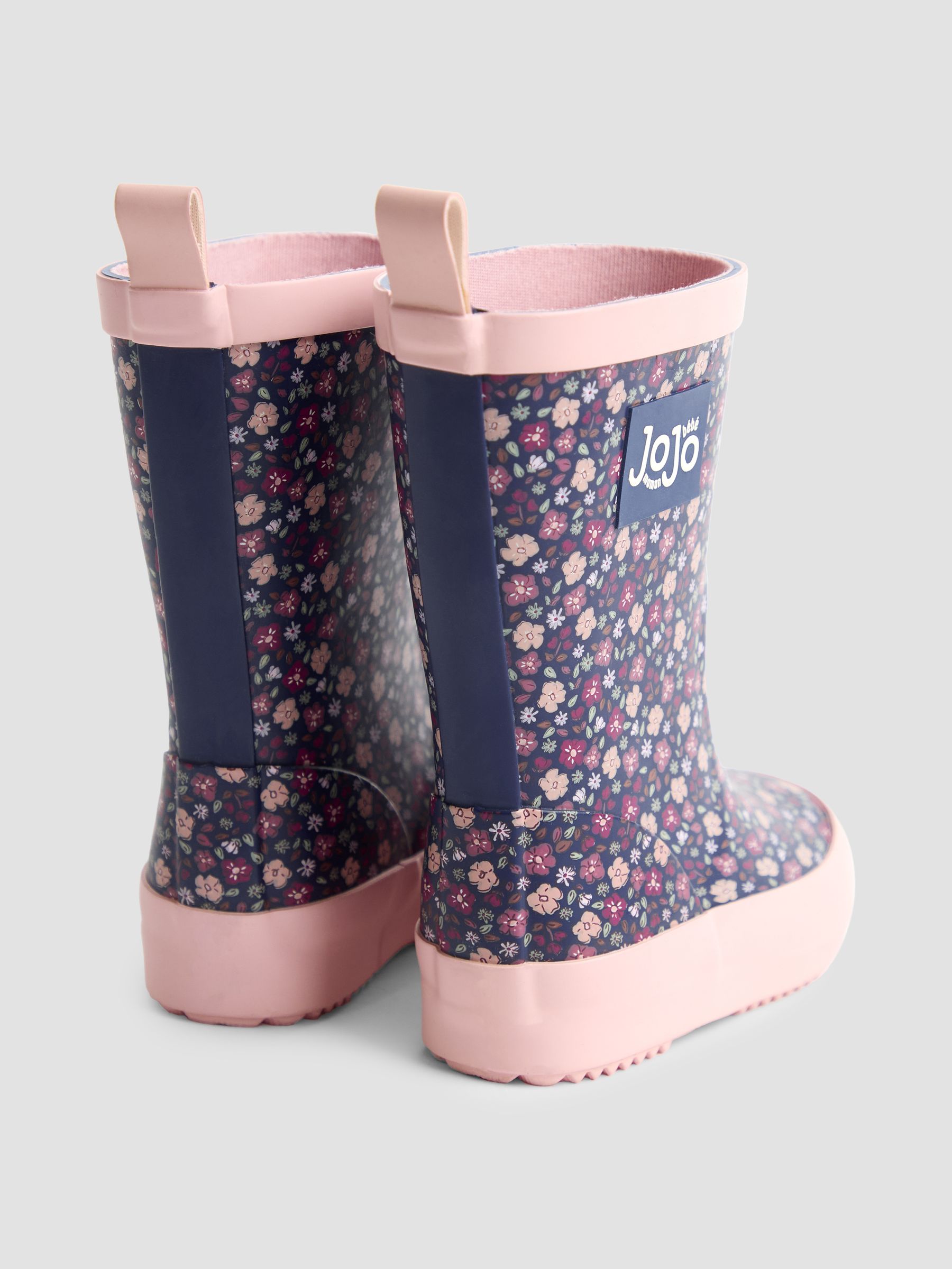 Navy Blue Floral Cosy Lined Boot - Image 2 of 4