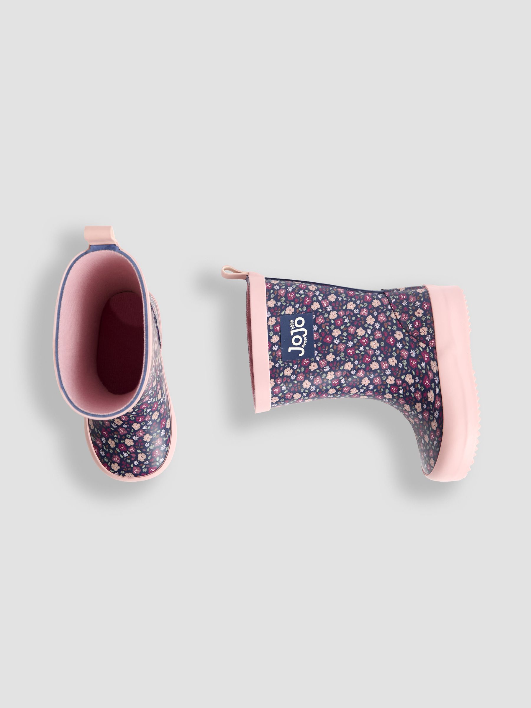 Navy Blue Floral Cosy Lined Boot - Image 3 of 4