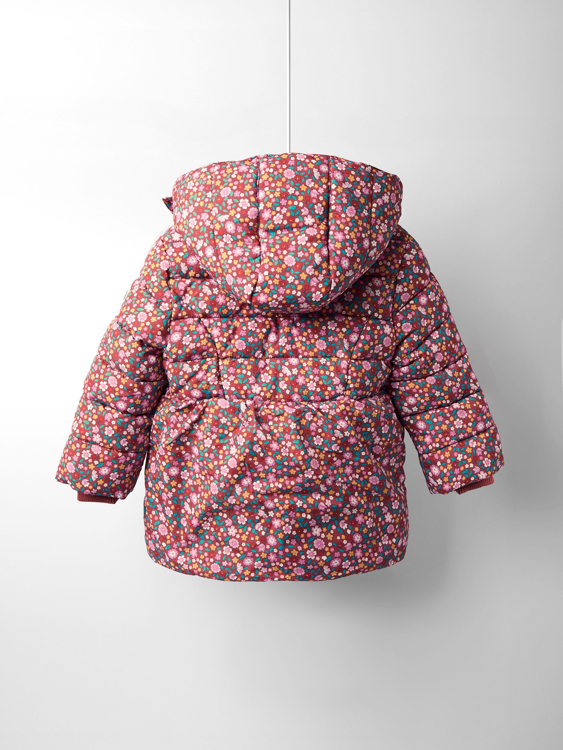 Brown Floral Borg Lined Puffer Coat - Image 2 of 8
