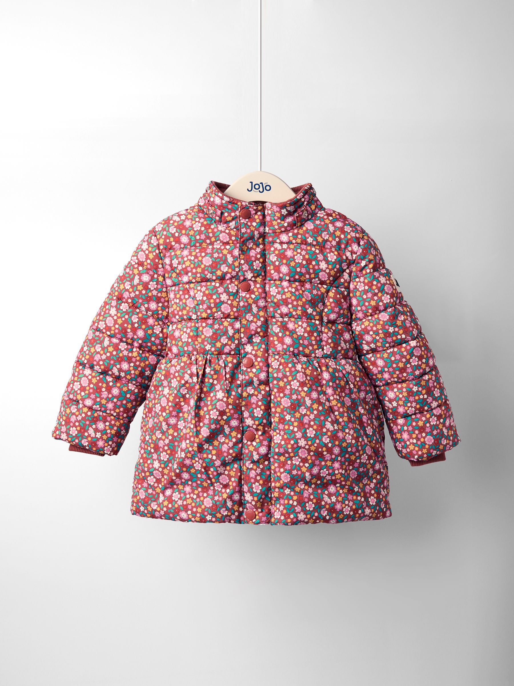 Brown Floral Borg Lined Puffer Coat - Image 3 of 8