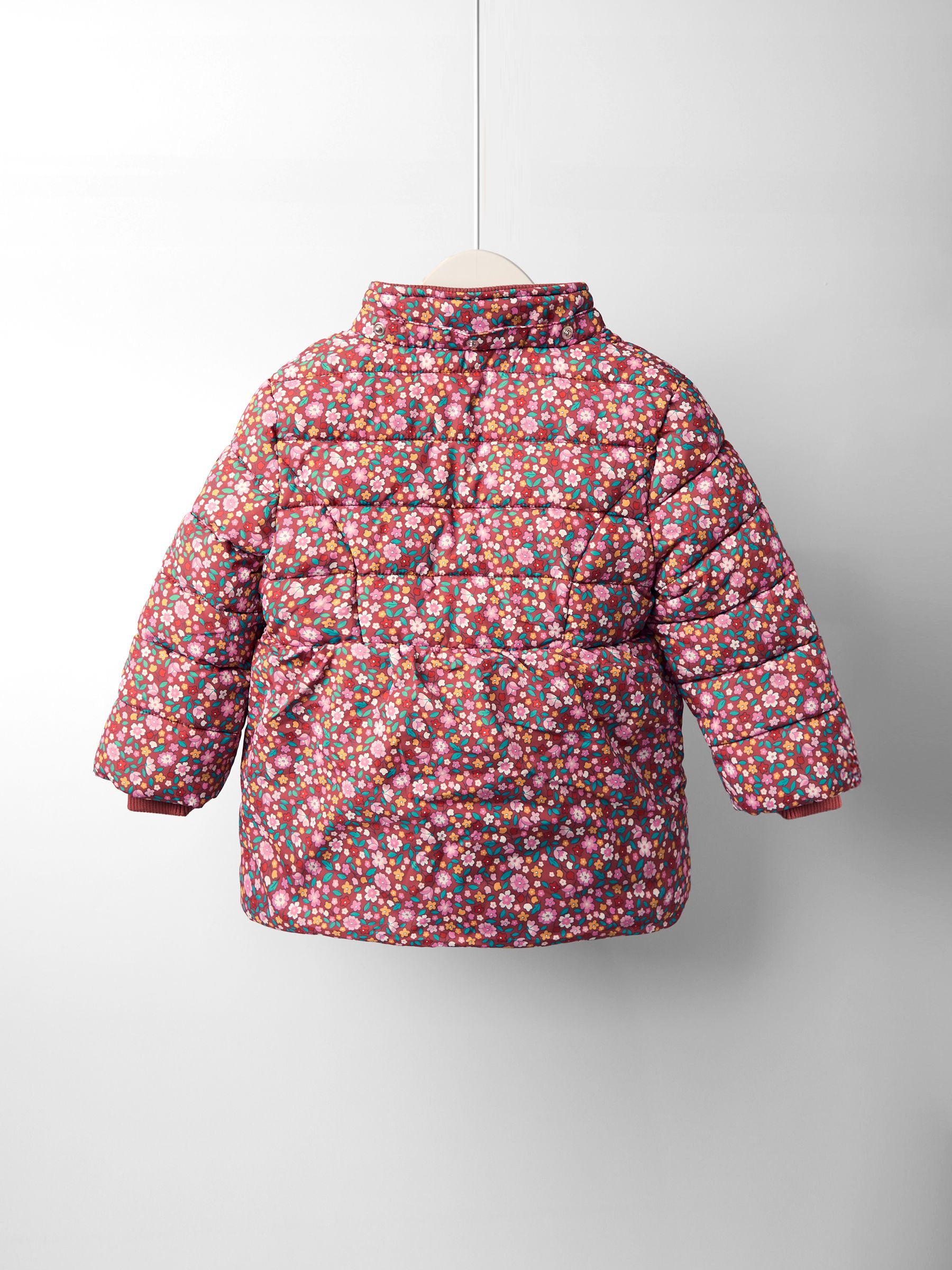 Brown Floral Borg Lined Puffer Coat - Image 4 of 8