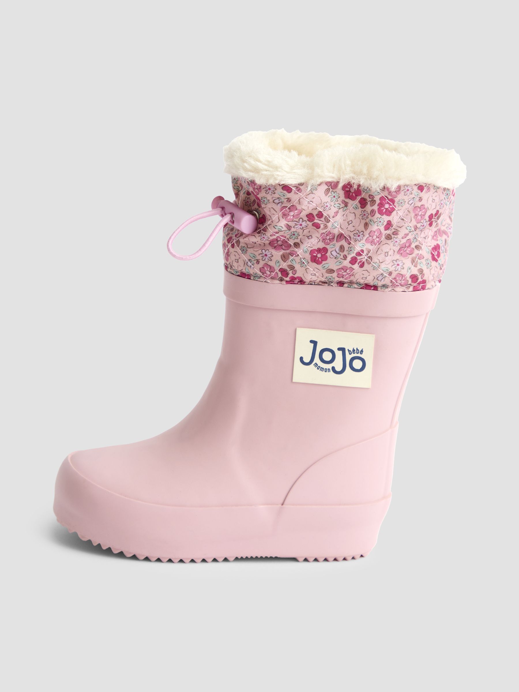 Pale Pink Drawstring Cosy Lined Wellies - Image 4 of 4